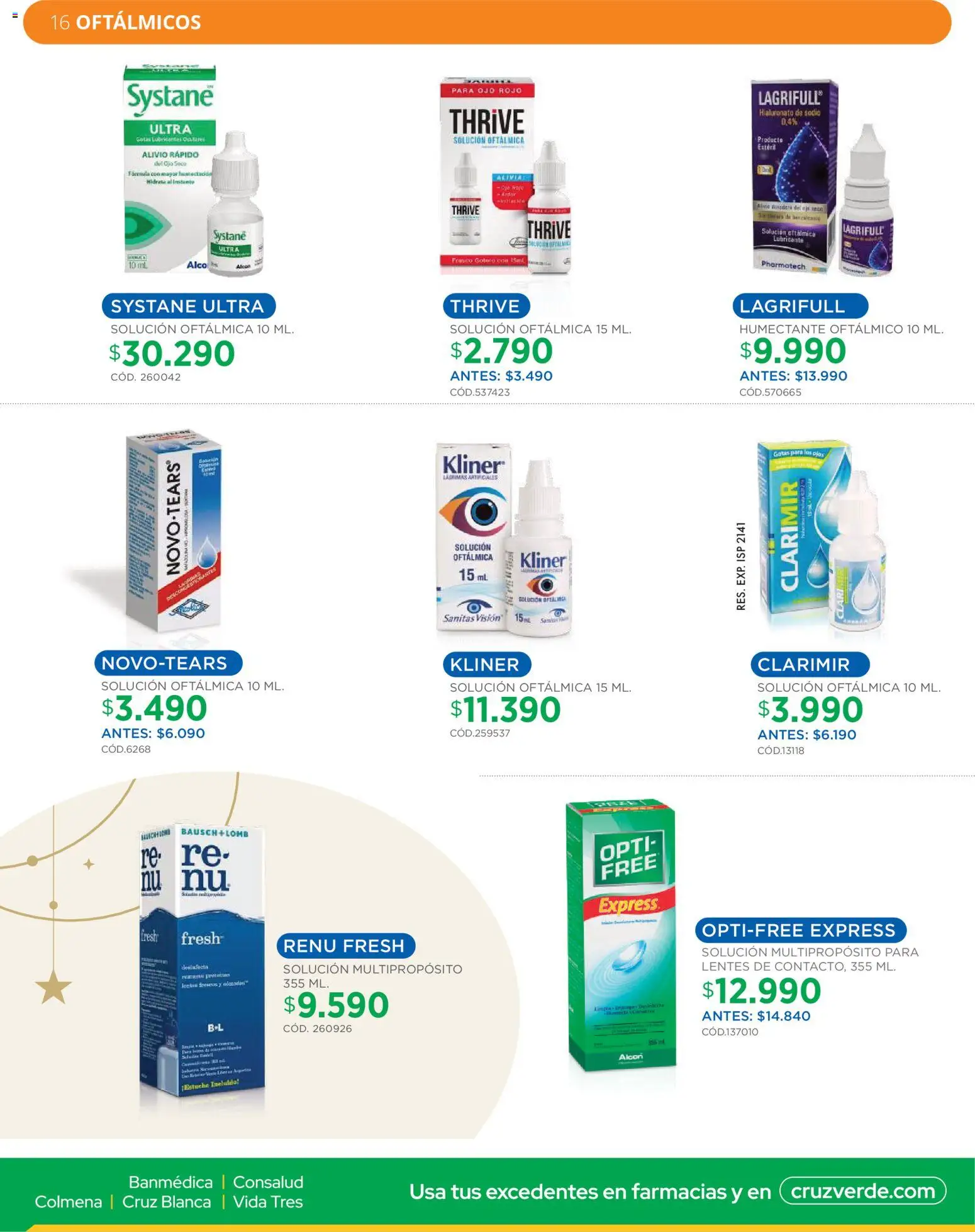 Cruz Verde Descuentos │ válido desde el 05.12.2025 | Página: 16 | Productos: Frasco, Estuche, Gotas para los ojos