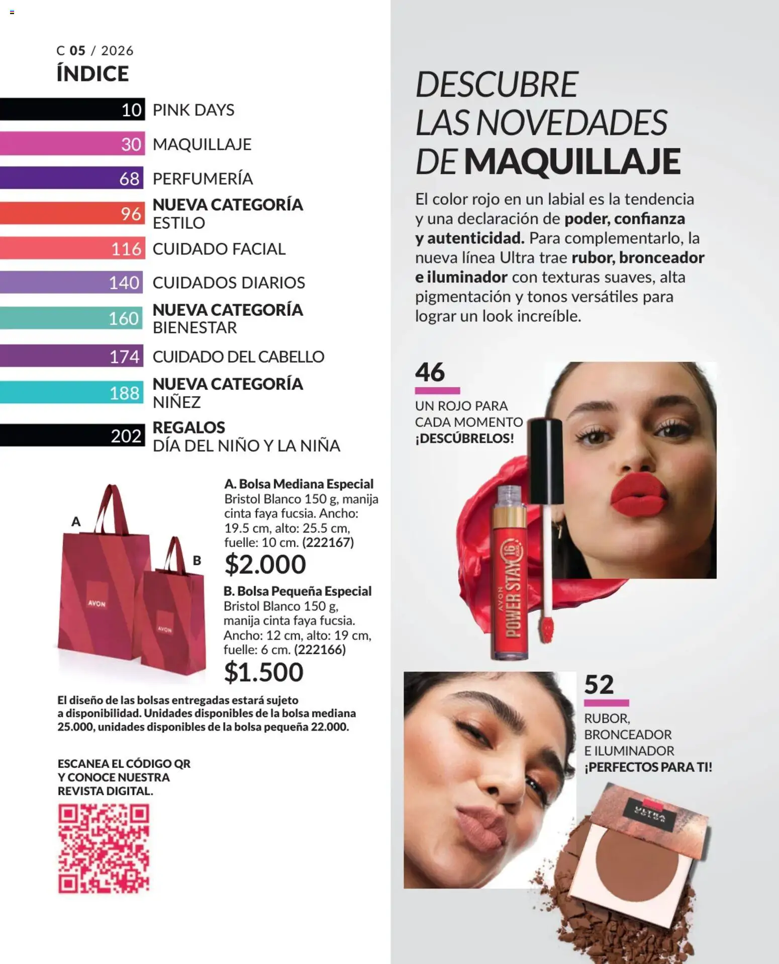Avon revista - valida desde el 01.04.2026 | Página: 12 | Productos: Bolsa, Iluminador, Cinta, Bronceador