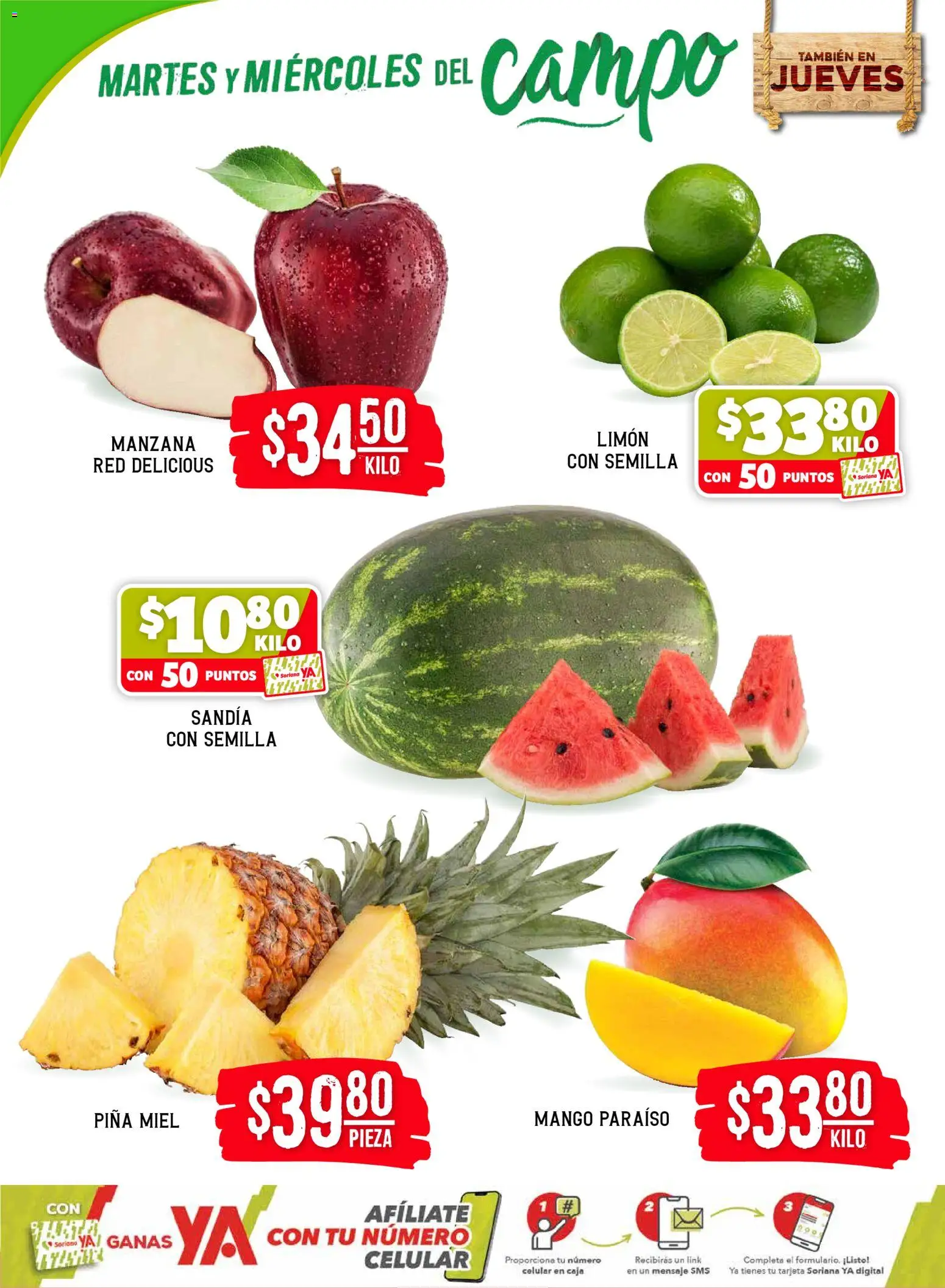 Nuevas ofertas de Soriana válidas en toda la República Mexicana desde el 31.03.2026. ¡Encuentra las mejores ofertas en Soriana Martes y Miércoles del Campo Híper: Tijuana, Mexicali, Ensenada, San Luis Río Colorado y Tecate! | Página: 2 | Productos: Manzana, Limón, Mango, Piña