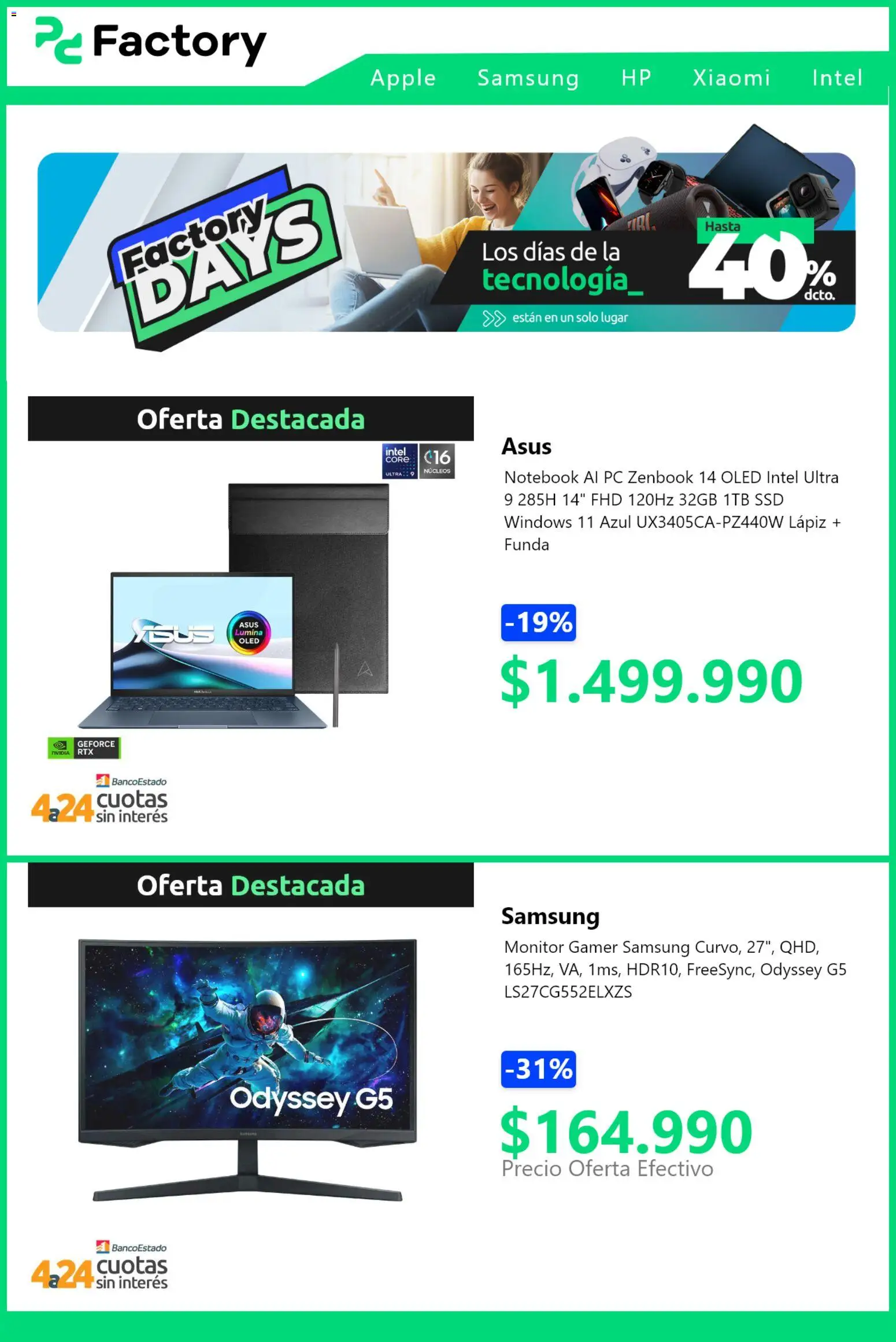 PC Factory ofertas  │ válido desde el 03.11.2025 | Página: 3 | Productos: Monitor, Notebook