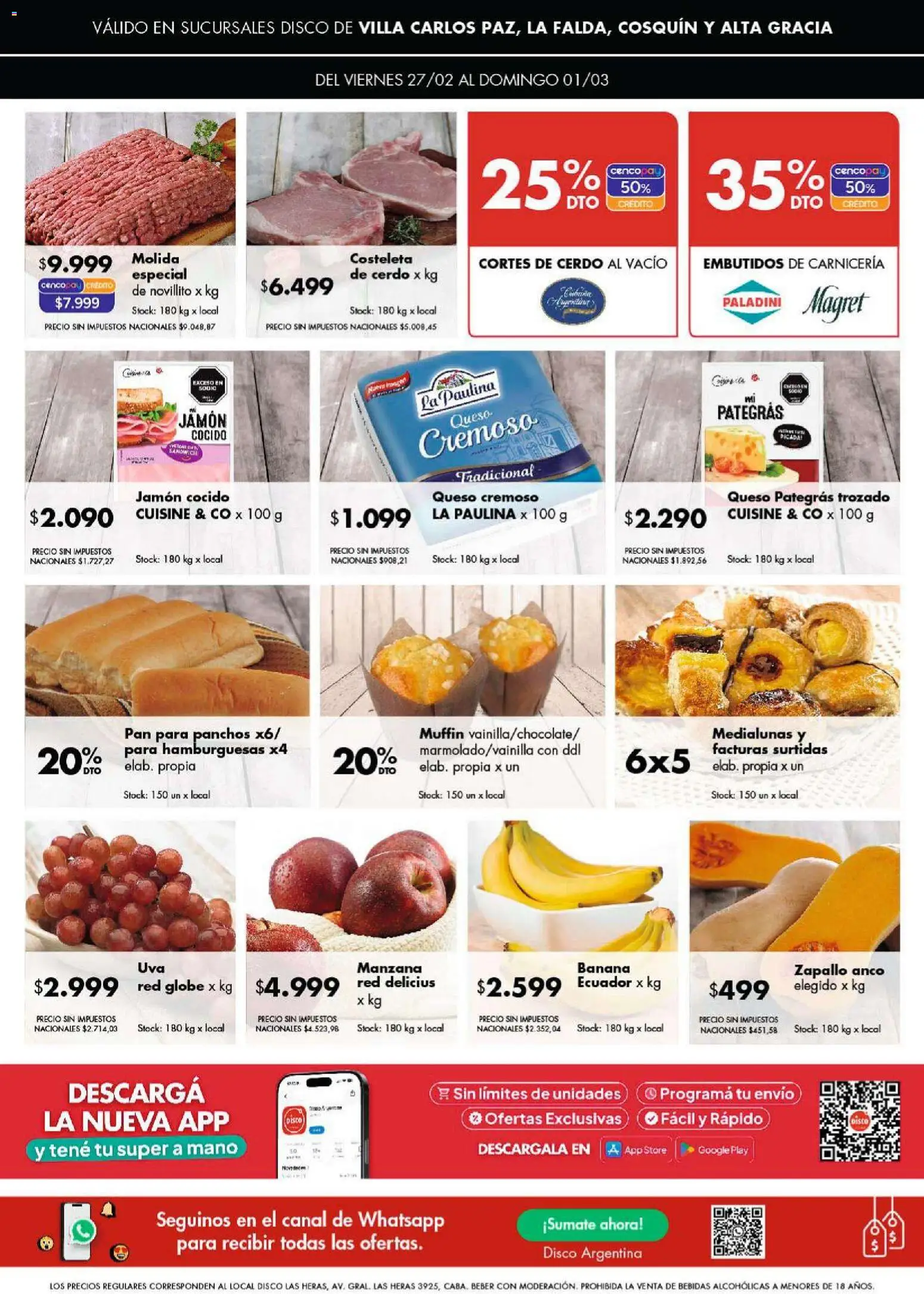 Disco - Ofertas | Punilla │ válido desde el 26.02.2026 | Página: 5 | Productos: Disco, Zapallo, Manzana, Cerdo