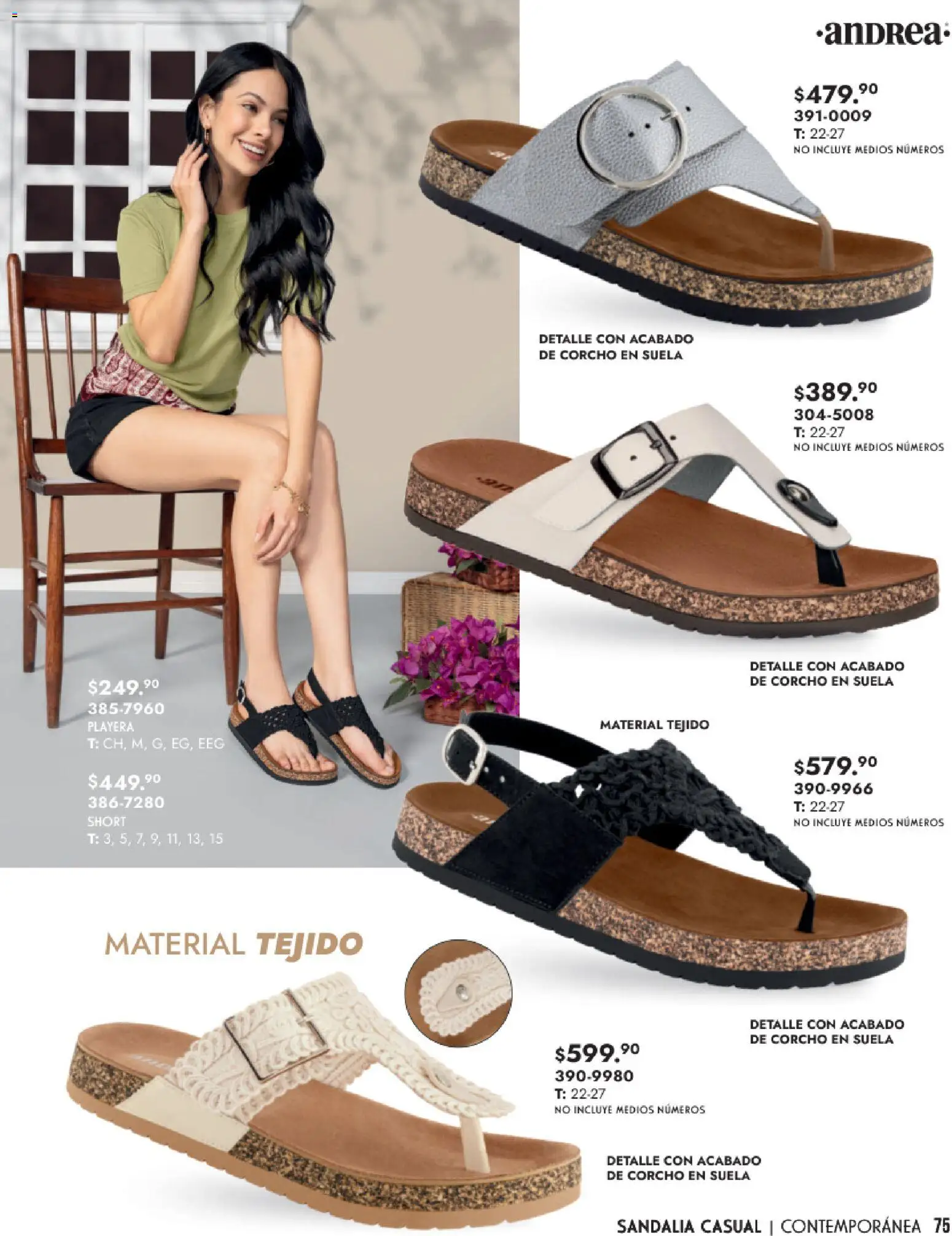 Nuevas ofertas de Andrea válidas en toda la República Mexicana desde el 25.01.2026. ¡Encuentra las mejores ofertas en Andrea catálogo Calzado Dama! | Página: 75 | Productos: Playera, Short