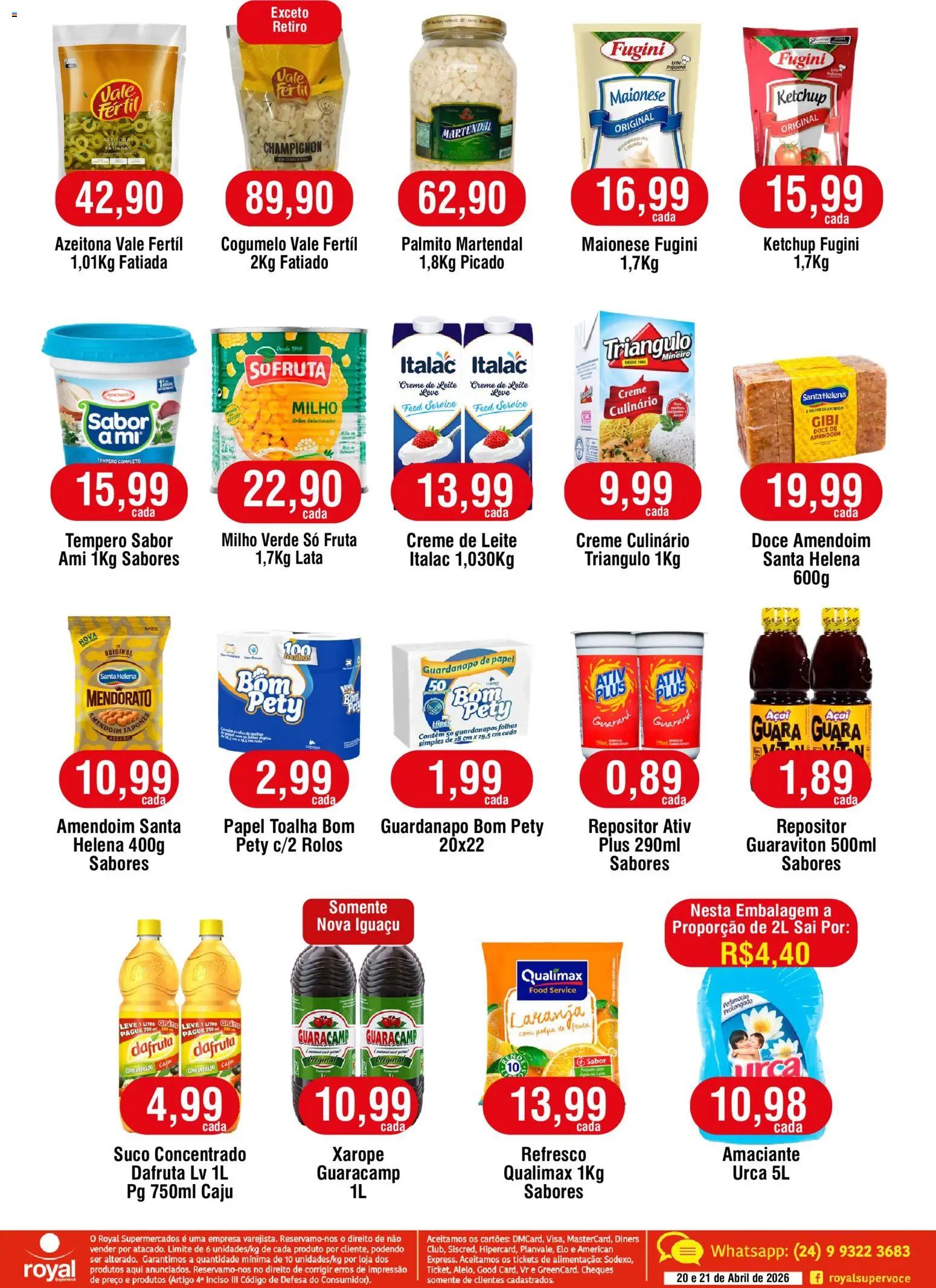 Royal Supermercados Folheto - válido de 20.04.2026 | Página: 2 | Produtos: Cogumelo, Leite, Xarope, Ketchup
