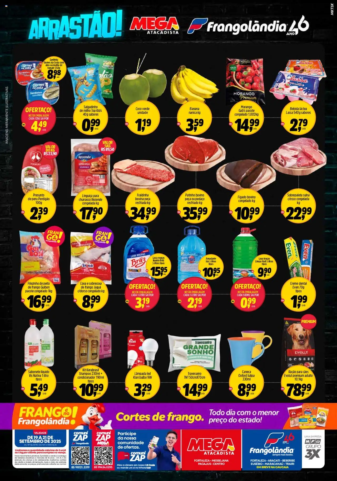Frangolândia Folheto - válido de 19.09.2025 | Página: 2 | Produtos: Shampoo, Fraldinha, Lâmpada led, Sabonete líquido