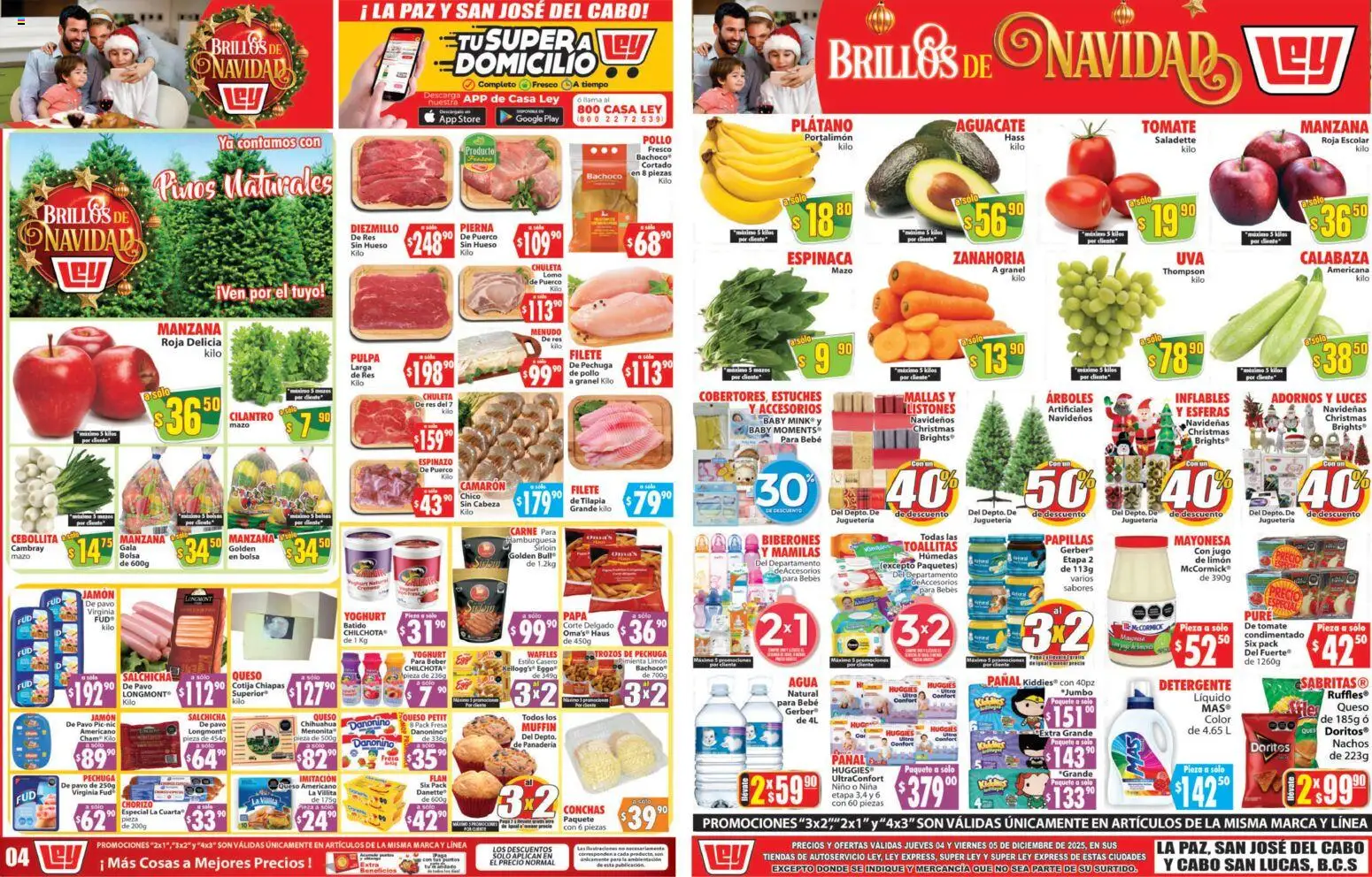 Nuevas ofertas de Casa Ley válidas en toda la República Mexicana desde el 04.12.2025. ¡Encuentra las mejores ofertas en Casa Ley folleto Autoservicio! | Página: 1 | Productos: Pollo, Manzana, Res, Panadería