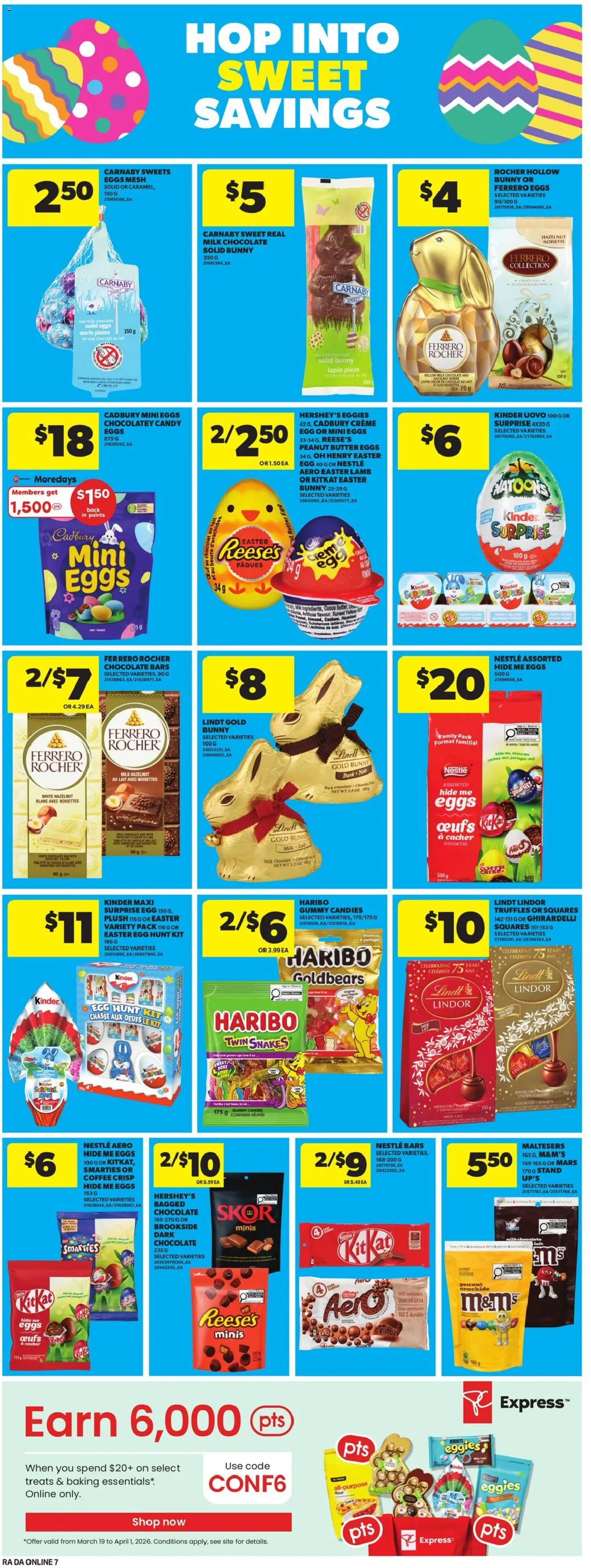 Atlantic Superstore flyer valid from 19.03.2026 | Page: 15 | Products: Candies, Milk, Butter, Eggs