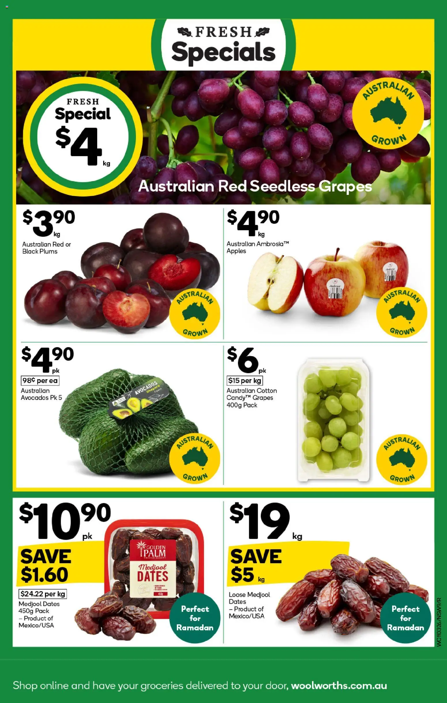 Woolworths catalogue - valid from 11.03.2026 | Page: 9 | Products: Apples, Grapes, Plums