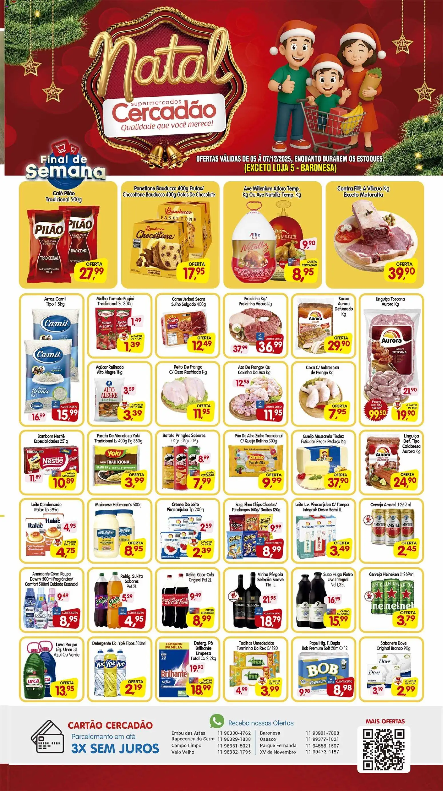 Cercadão Folheto - válido de 05.12.2025 | Página: 1 | Produtos: Mandioca, Moela, Arroz, Mussarela
