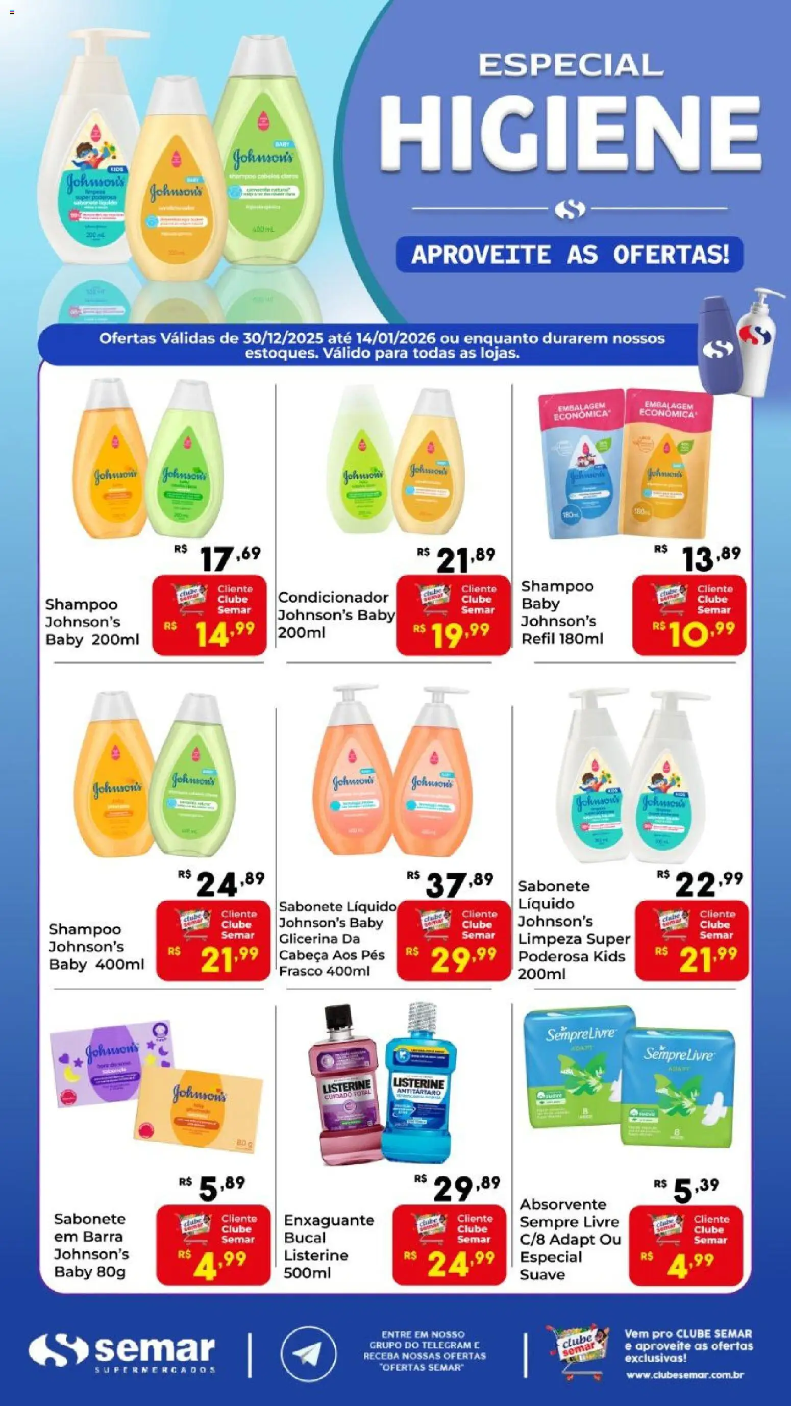 Semar Supermercado Folheto - válido de 30.12.2025 | Página: 1 | Produtos: Shampoo, Sabonete, Sempre Livre, Sabonete líquido