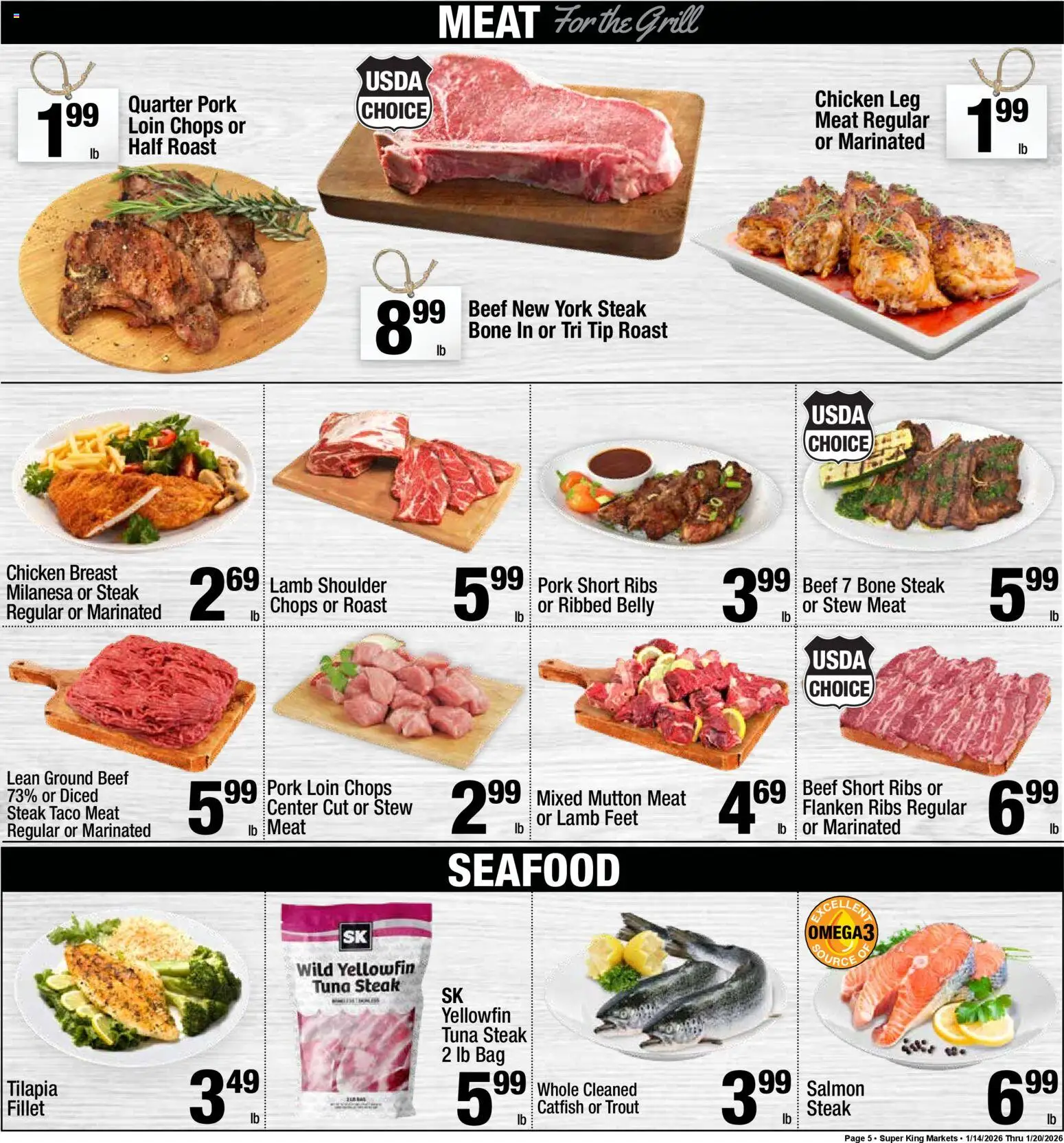 Super King - Weekly Ad - valid from 14.01.2026 | Page: 6 | Products: Pork, Beef, Bag, Grill