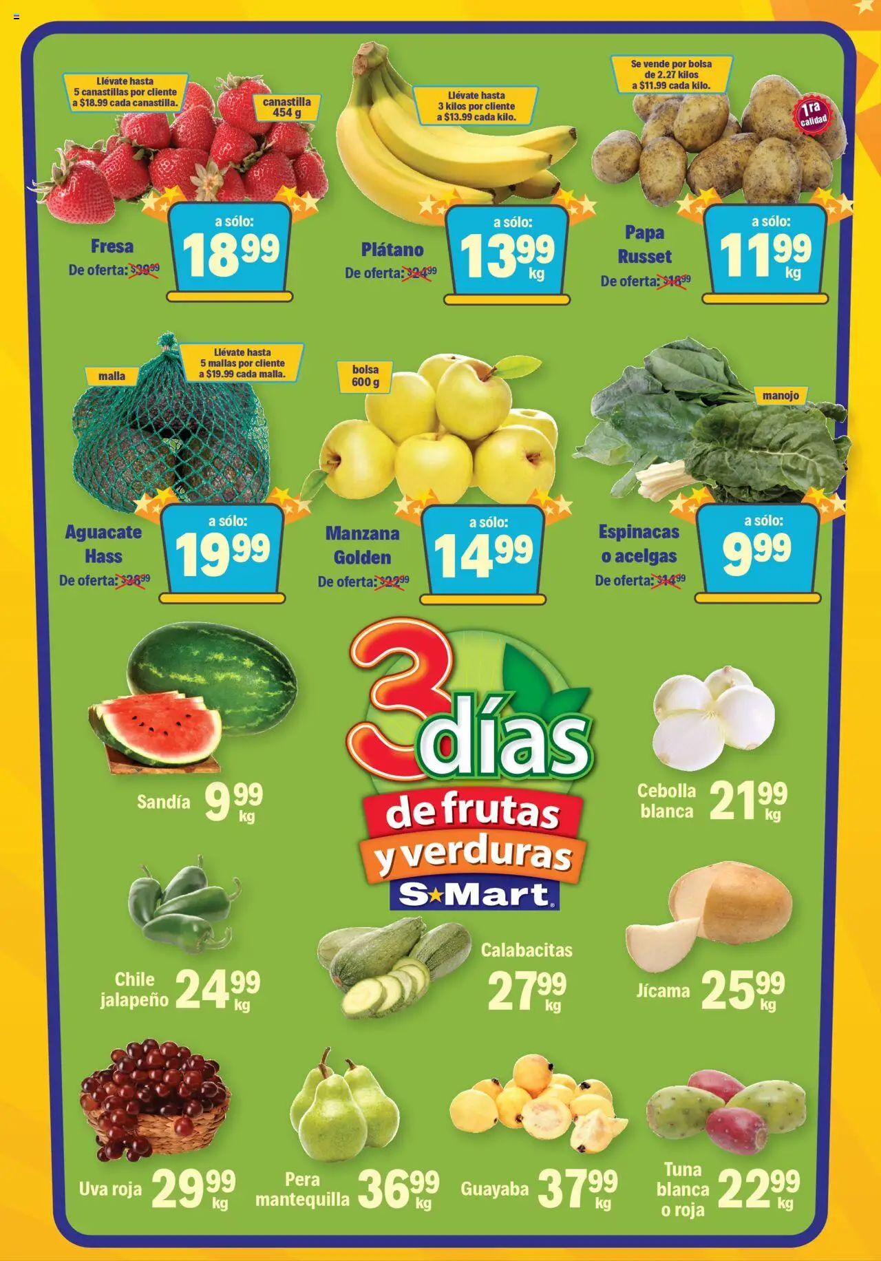 Nuevas ofertas de S-Mart válidas en toda la República Mexicana desde el 23.09.2025. ¡Encuentra las mejores ofertas en S-Mart - Folleto - Chihuahua! | Página: 1 | Productos: Papa, Mantequilla, Uva, Malla
