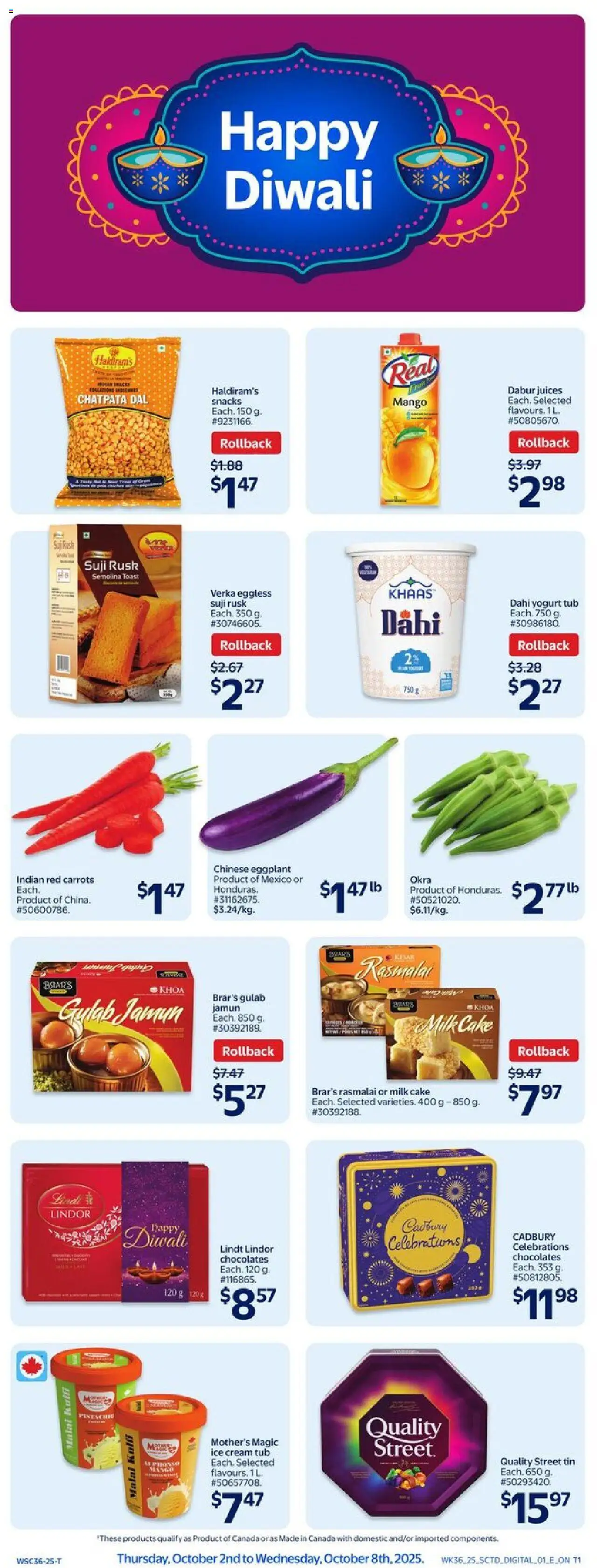 Walmart flyer valid from 02.10.2025 | Page: 11 | Products: Cream, Ice cream, Milk, Yogurt