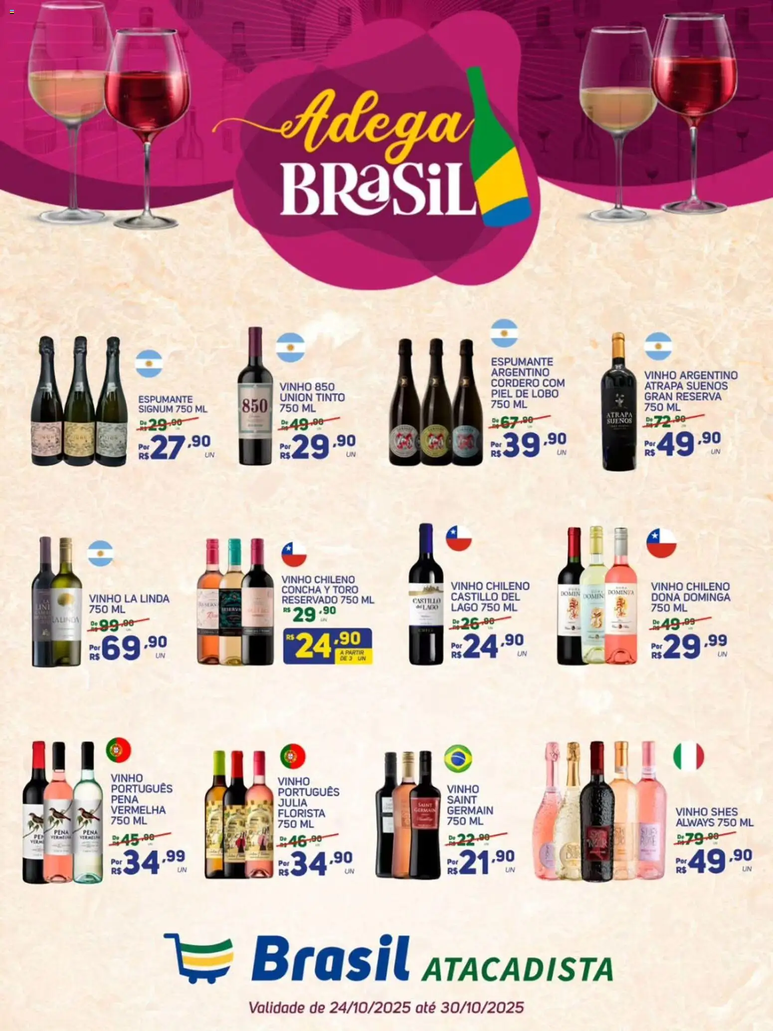 Brasil Atacadista Folheto - válido de 24.10.2025 | Página: 1 | Produtos: Espumante, Vinho