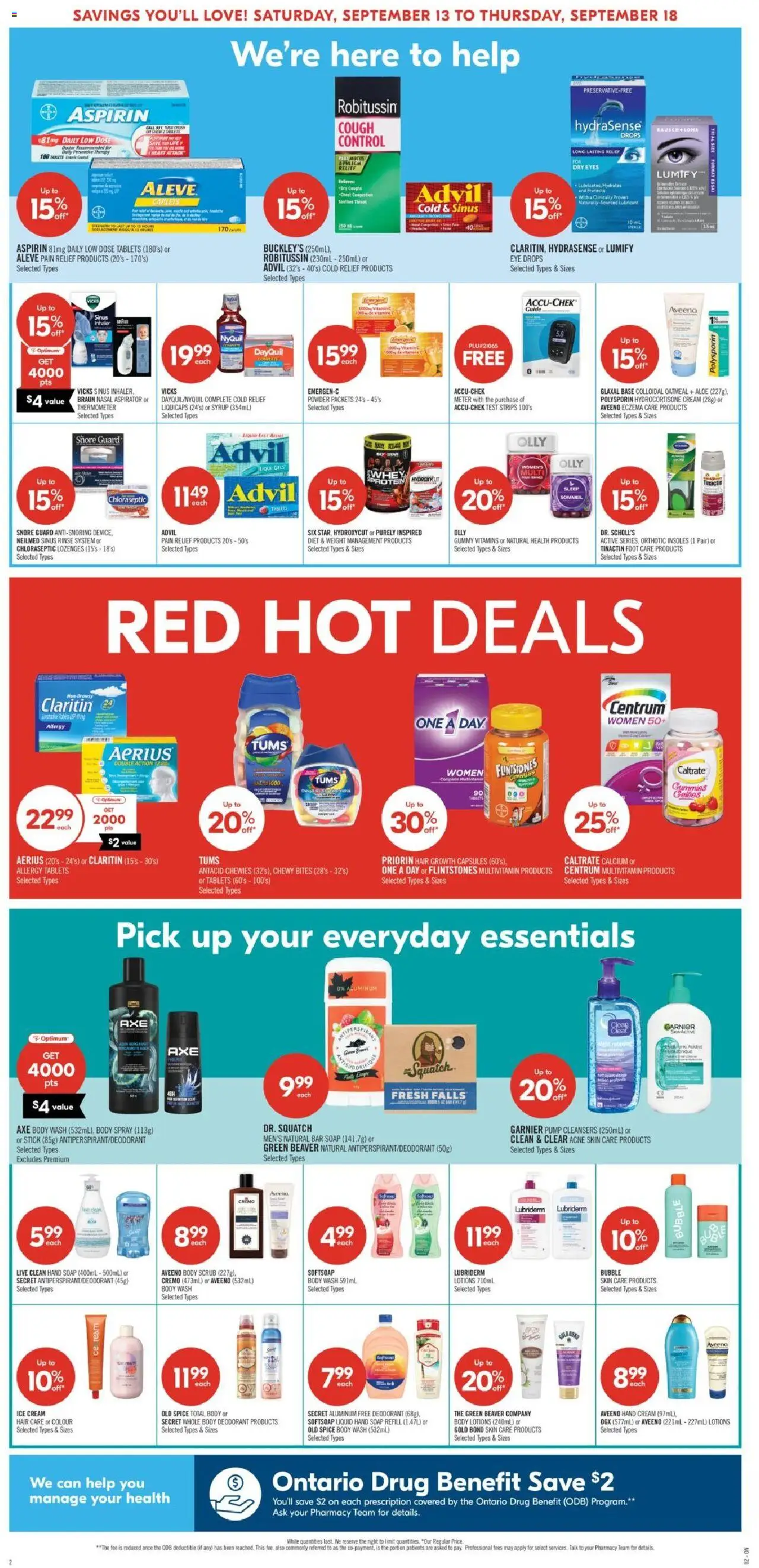 Shoppers flyer valid from 13.09.2025 | Page: 4 | Products: Cream, Ice cream, Powder, Soap
