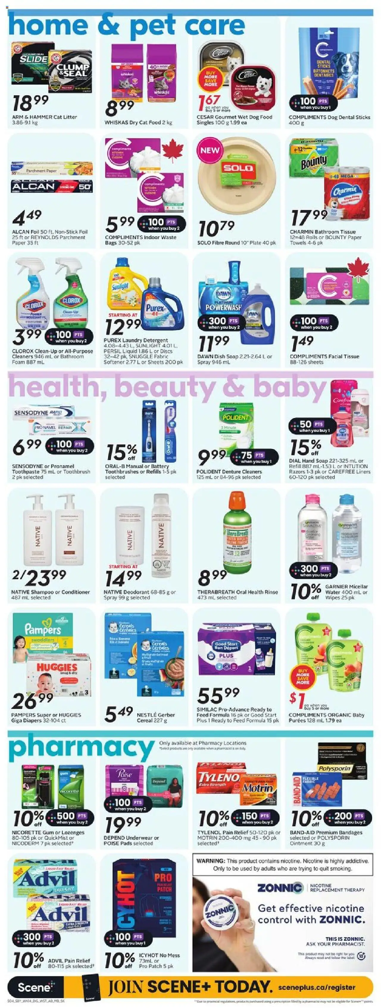 Sobeys flyer valid from 31.07.2025 | Page: 14 | Products: Cereals, Shampoo, Conditioner, Battery