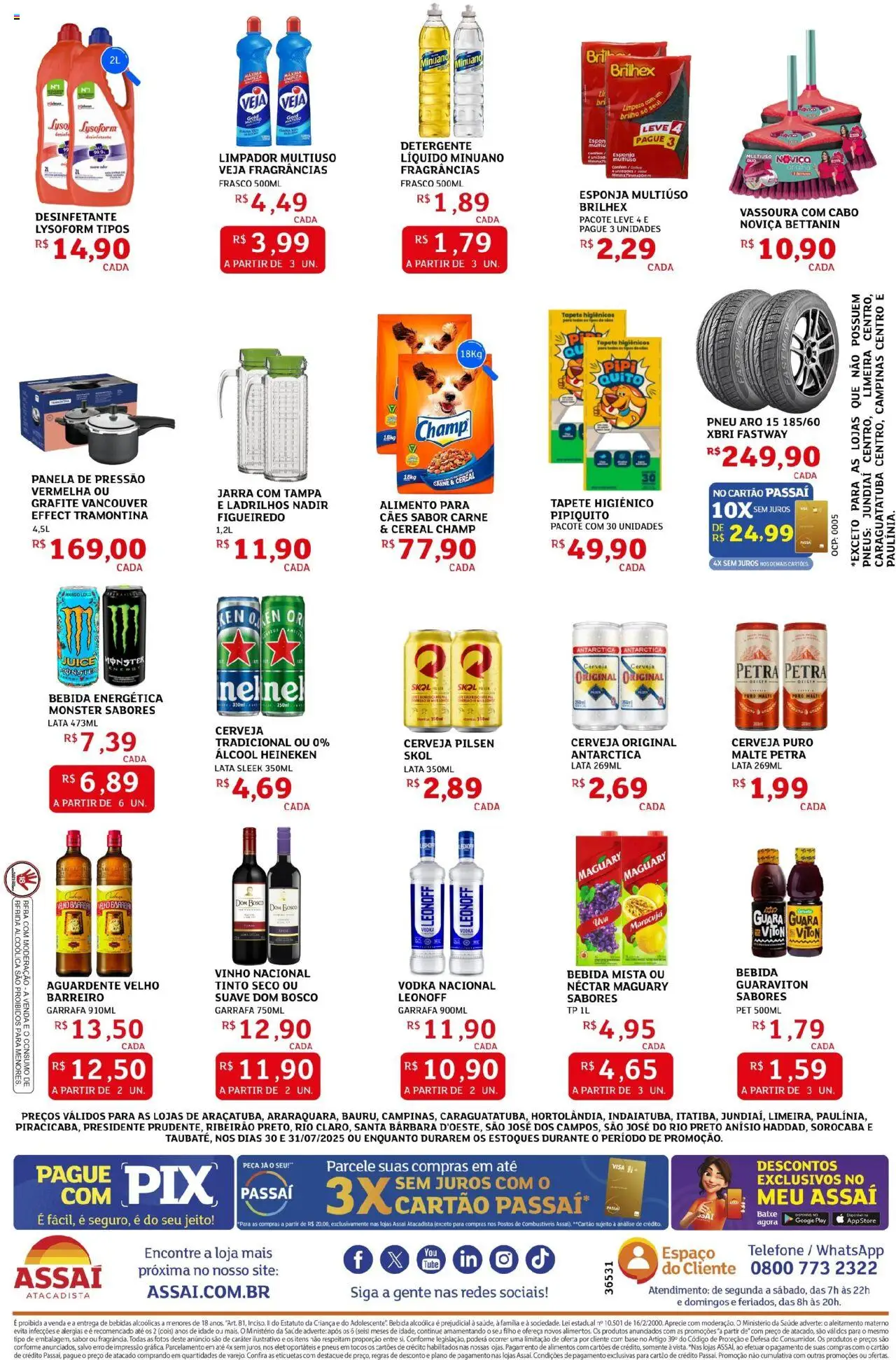 Assaí Atacadista Folheto - válido de 30.07.2025 | Página: 4 | Produtos: Maracujá, Panela de pressão, Tapete, Bebida