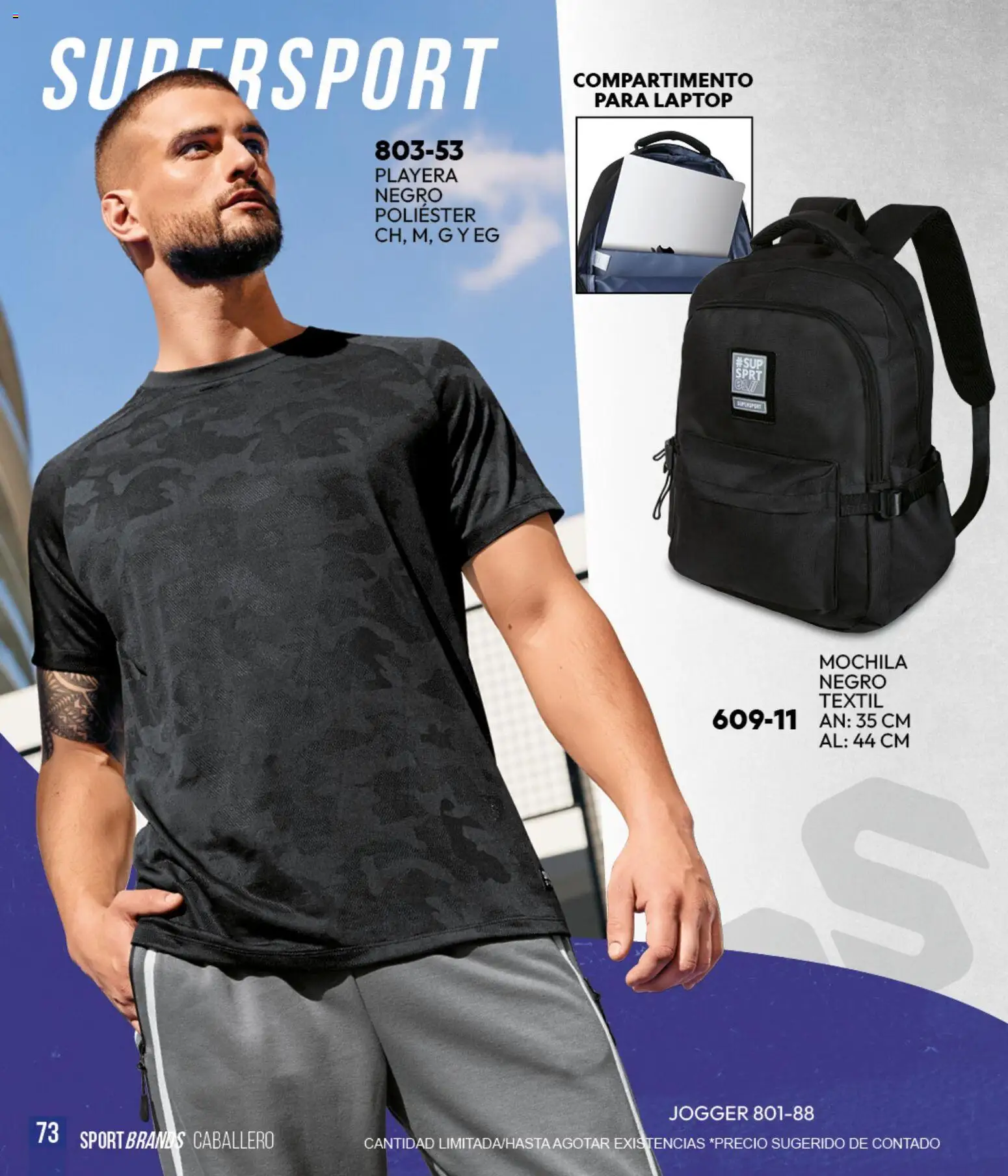 Nuevas ofertas de Cklass válidas en toda la República Mexicana desde el 05.03.2026. ¡Encuentra las mejores ofertas en Cklass catálogo Sportbrands Verano Caballero! | Página: 74 | Productos: Mochila, Playera