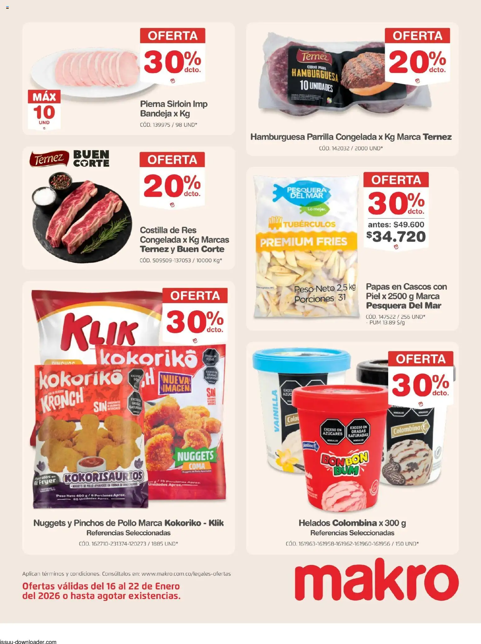 Makro revista - valida desde el 16.01.2026 | Página: 5 | Productos: Pollo, Peso, Parrilla, Plátano