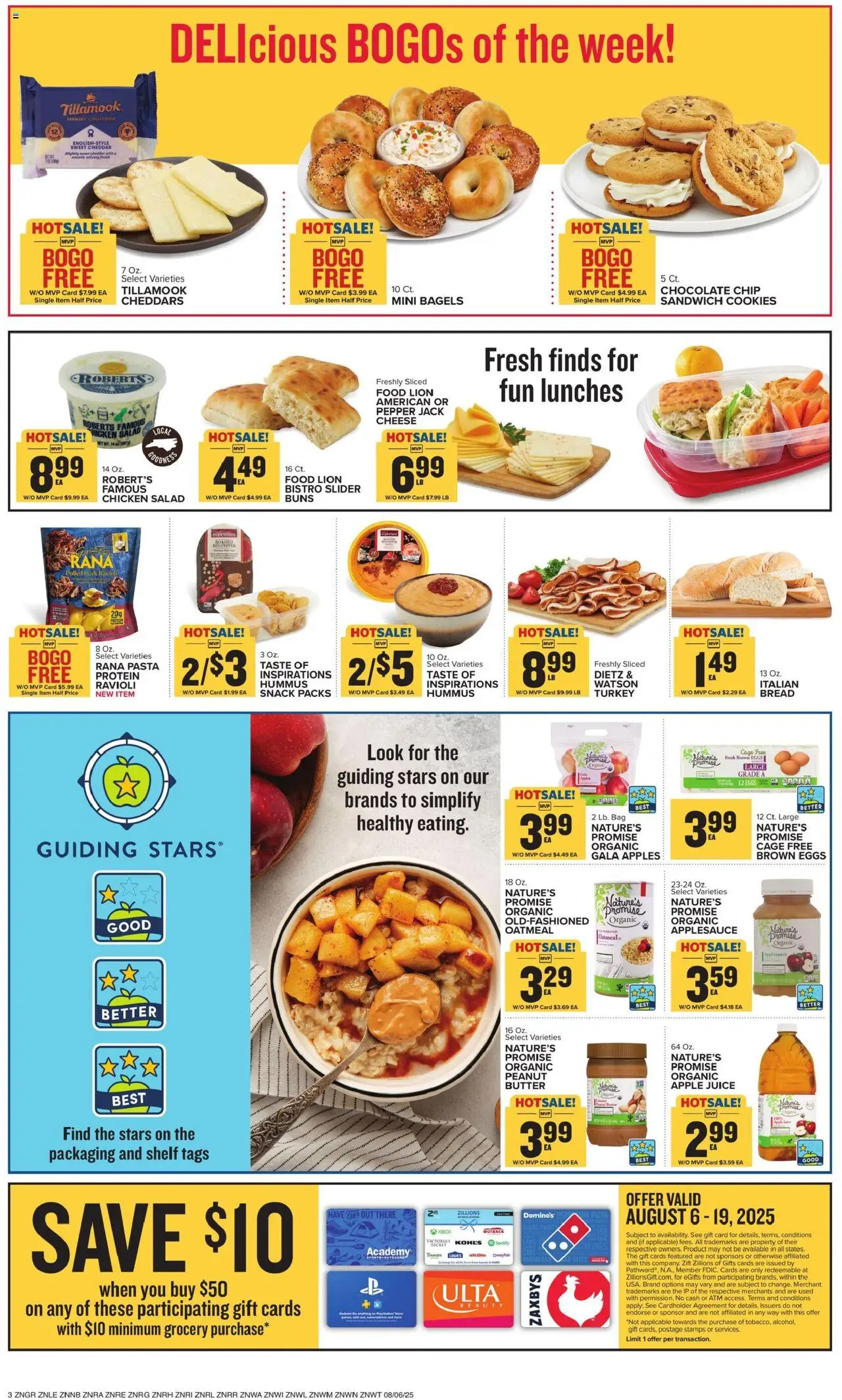 Food Lion Weekly Ad - valid from 06.08.2025 | Page: 3 | Products: Bread, Chocolate, Pork, Cookies