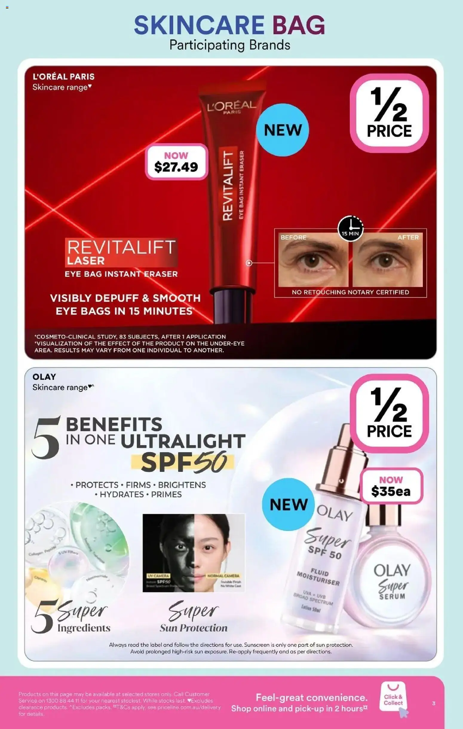 Priceline Pharmacy catalogue - valid from 08.04.2026 | Page: 3 | Products: Sunscreen, Moisturiser, Bag, Sun protection