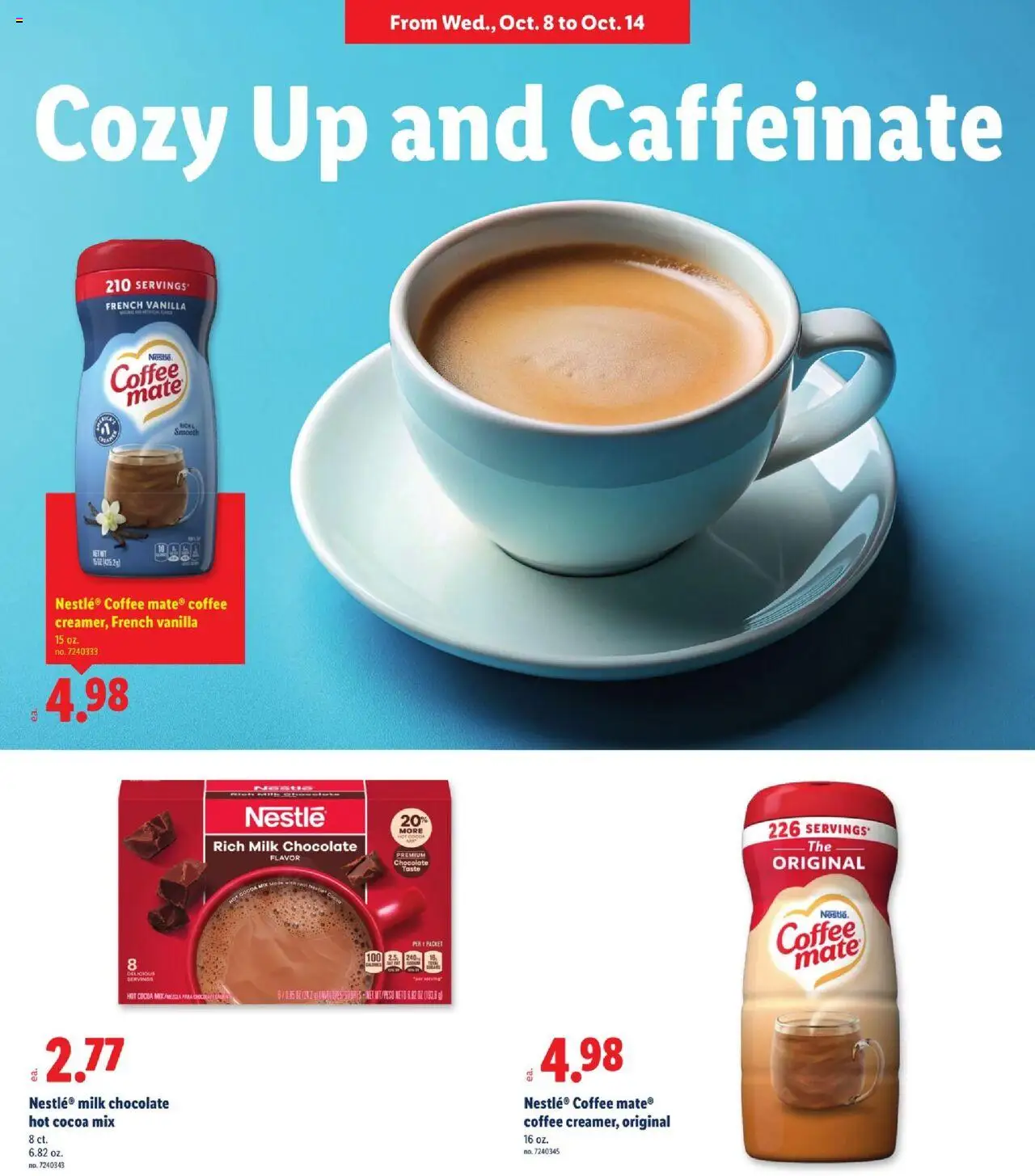 Lidl Weekly Ad - valid from 08.10.2025 | Page: 8 | Products: Milk, Coffee, Chocolate