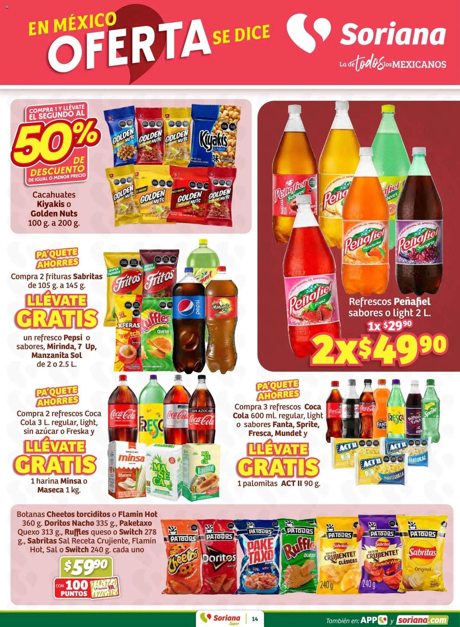 Nuevas ofertas de Soriana válidas en toda la República Mexicana desde el 02.01.2026. ¡Encuentra las mejores ofertas en Soriana - Preciazazaso Súper: BCS, Jal, Nay, Sin, Son! | Página: 14 | Productos: Harina, Azúcar, Mantequilla, Queso