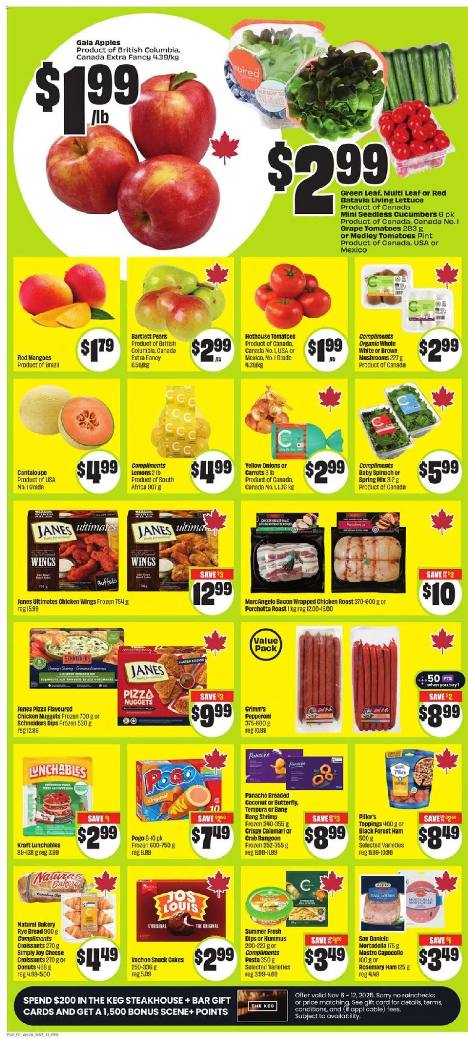FreshCo flyer valid from 06.11.2025 | Page: 2 | Products: Bakery, Cheese, Bread, Tomatoes