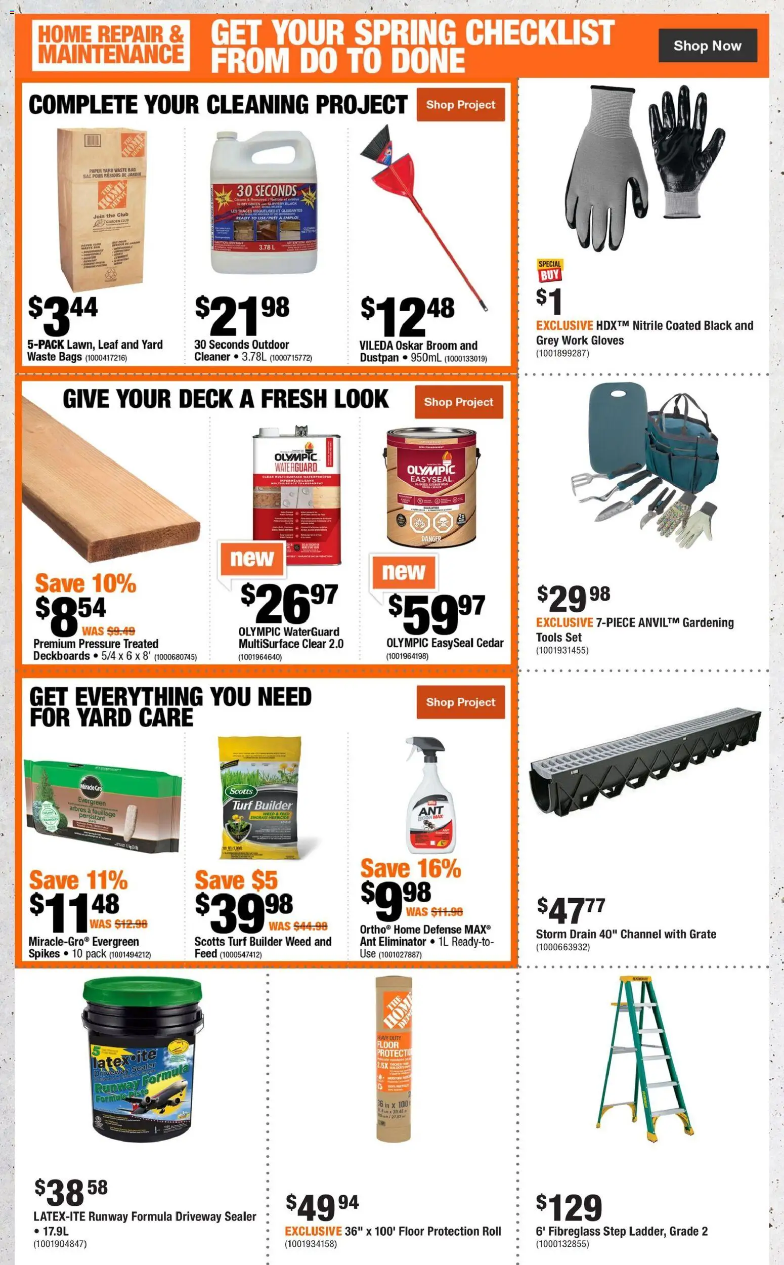 Home Depot flyer valid from 30.04.2026 | Page: 9 | Products: Gloves, Bag, Grate