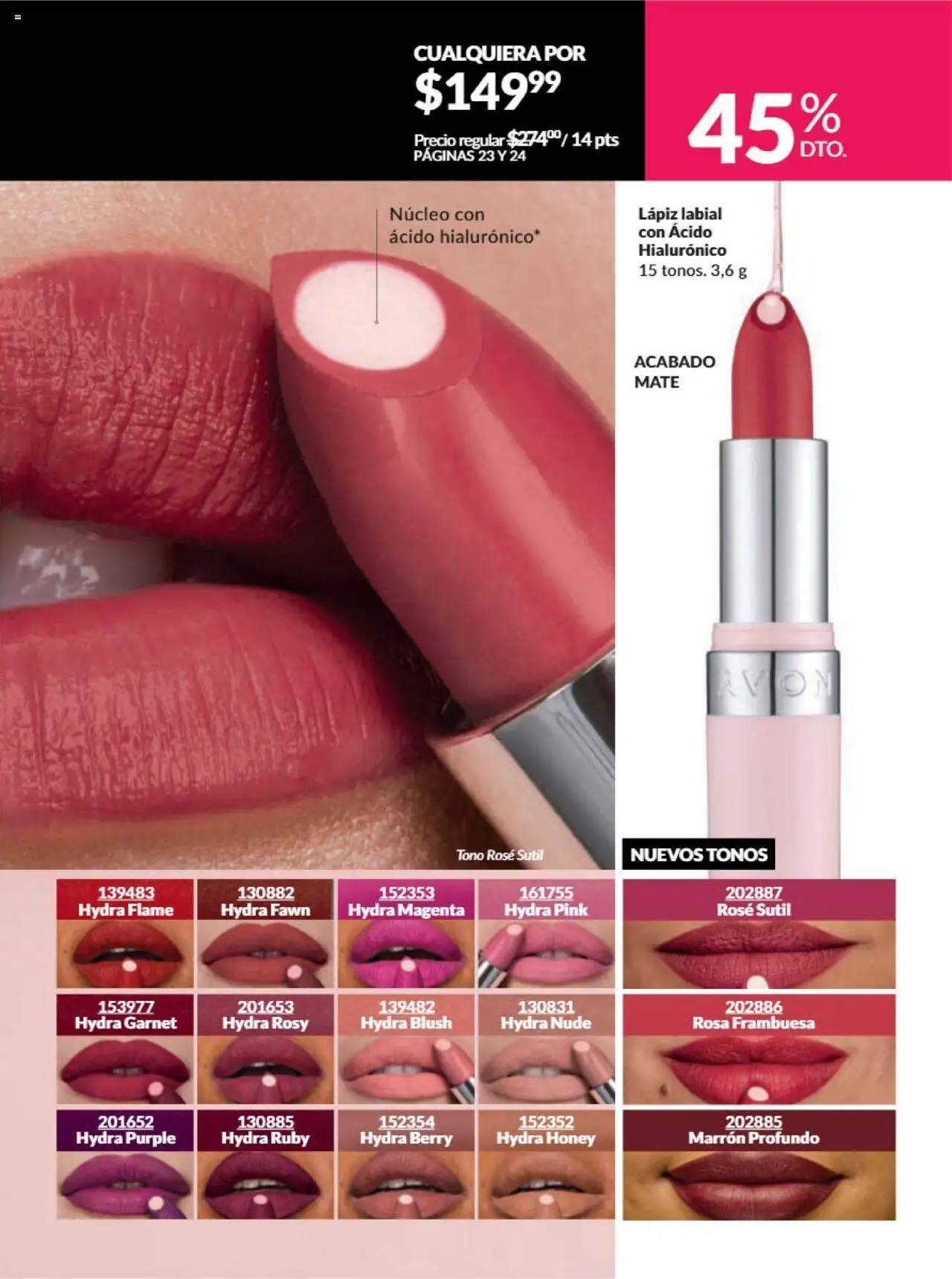 Nuevas ofertas de AVON válidas en toda la República Mexicana desde el 09.10.2025. ¡Encuentra las mejores ofertas en AVON - Campaña 16 2025! | Página: 23 | Productos: Mate, Lápiz labial