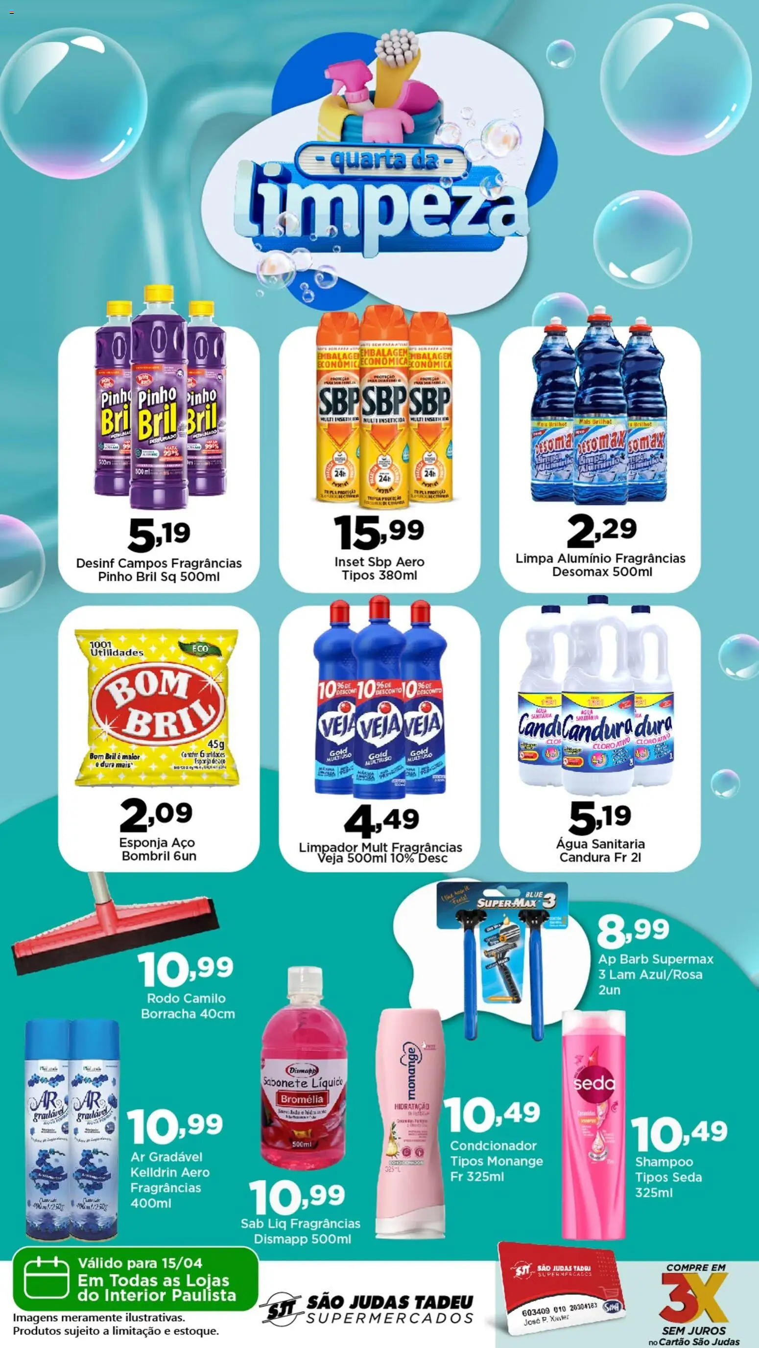 São Judas Tadeu Folheto - válido de 15.04.2026 | Página: 1 | Produtos: Esponja, Cloro, Borracha, Sabonete