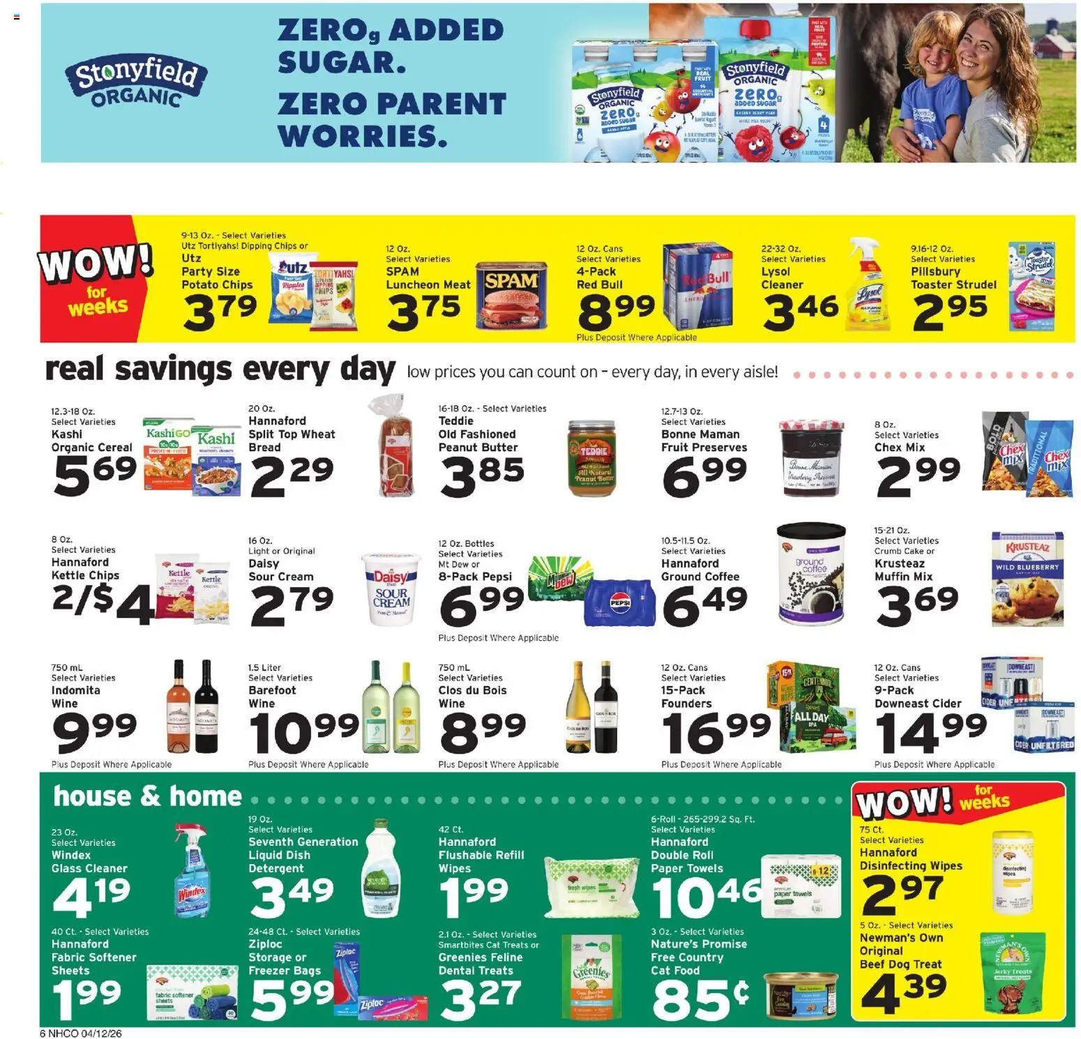Hannaford Weekly Ad - valid from 12.04.2026 | Page: 6 | Products: Cider, Cat Food, Bread, Cream