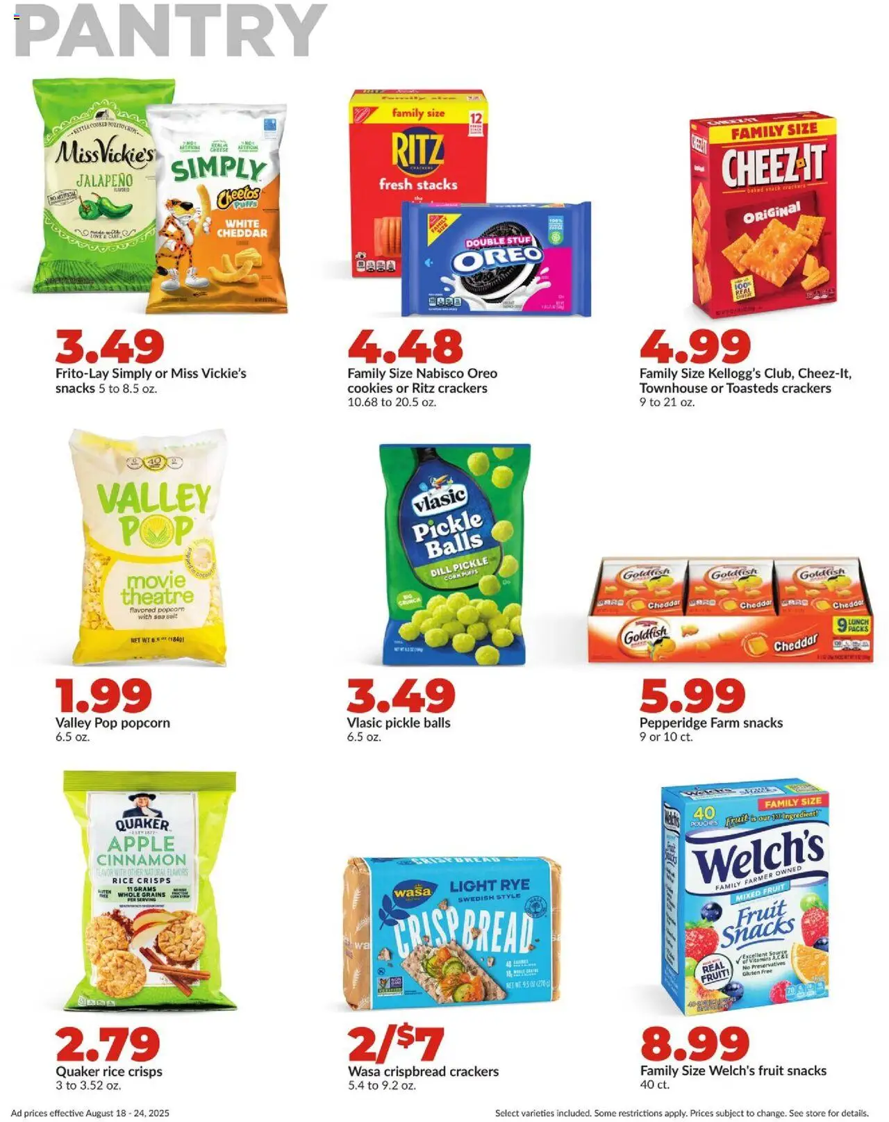 HyVee Weekly Ad - valid from 18.08.2025 | Page: 20 | Products: Rice, Cookies, Salt, Dill