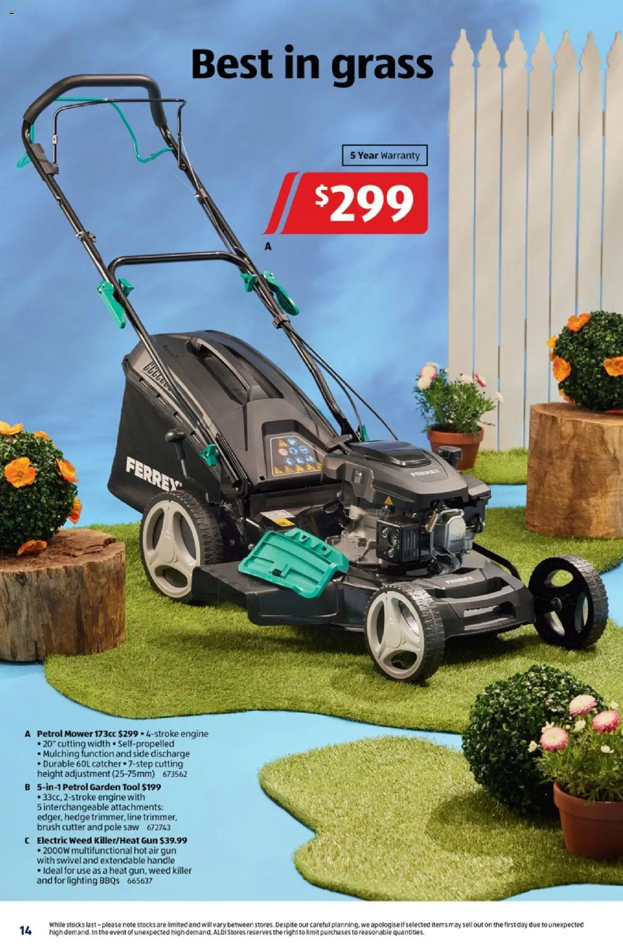Aldi catalogue - valid from 08.10.2025 | Page: 14 | Products: Grass, Brush, Saw, Mower