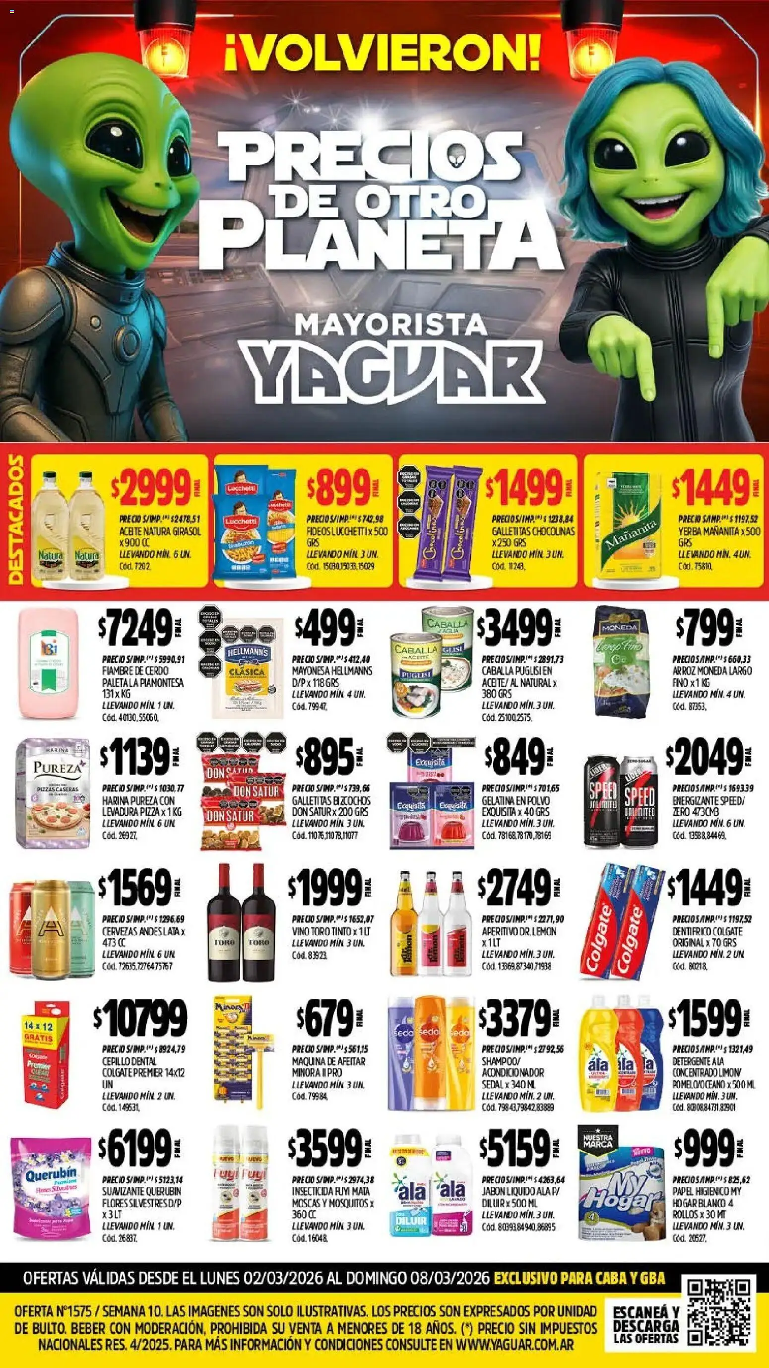 Yaguar - Oferta Semanal Ing Masch │ válido desde el 02.03.2026 | Página: 1 | Productos: Maquina de afeitar, Polvo, Detergente, Bizcochos