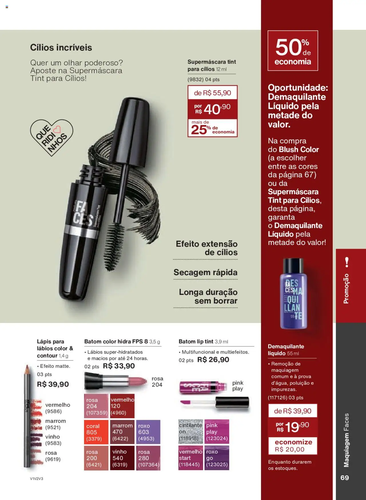 Natura Folheto - válido de 05.06.2025 | Página: 69 | Produtos: Maquiagem, Batom, Multifuncional, Lápis