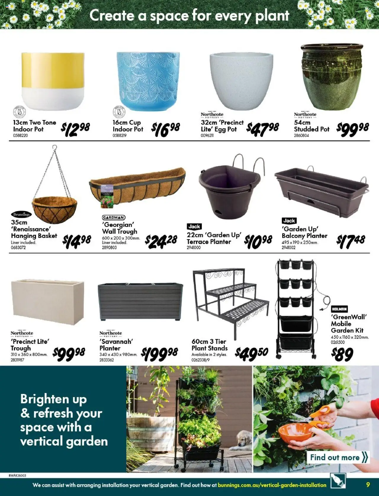 Bunnings Warehouse catalogue - valid from 10.09.2025 | Page: 9 | Products: Basket, Pot, Plant, Mobile