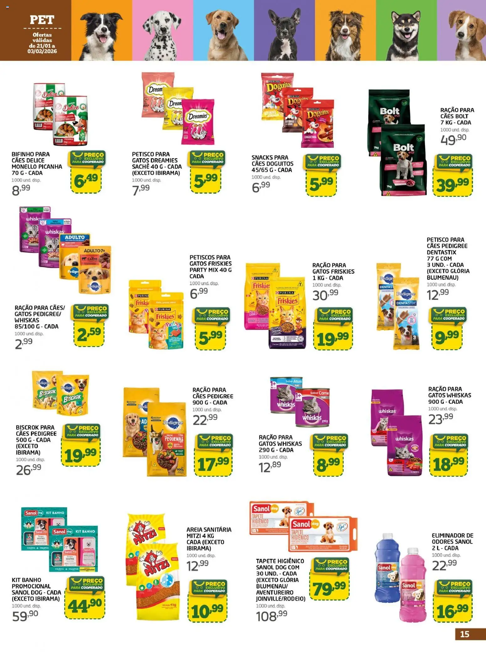 Cooper Folheto - válido de 21.01.2026 | Página: 15 | Produtos: Areia, Tapete higiênico, Carne, Atum