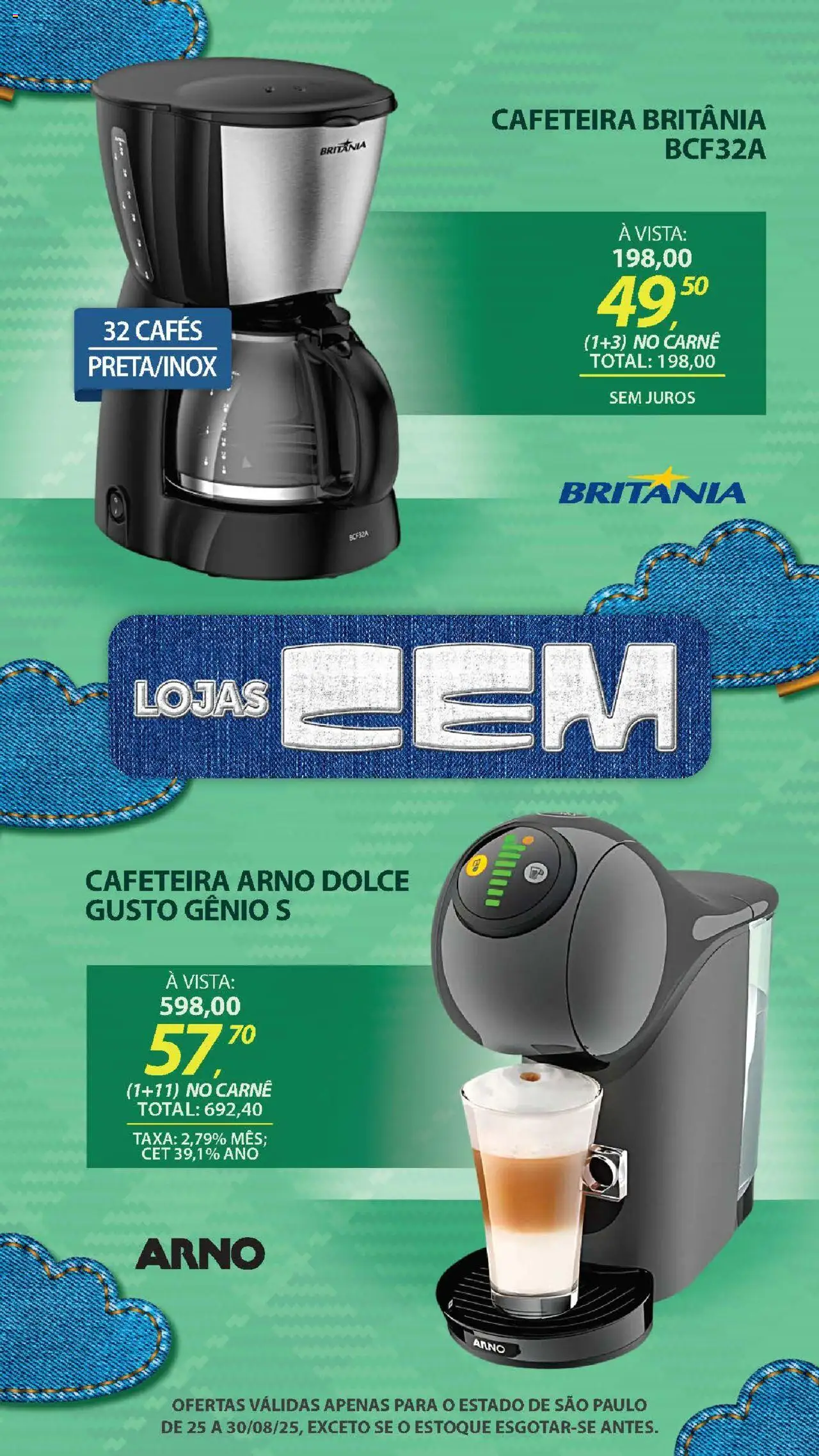 Lojas Cem Folheto - válido de 25.08.2025 | Página: 32 | Produtos: Cafeteira, Carne