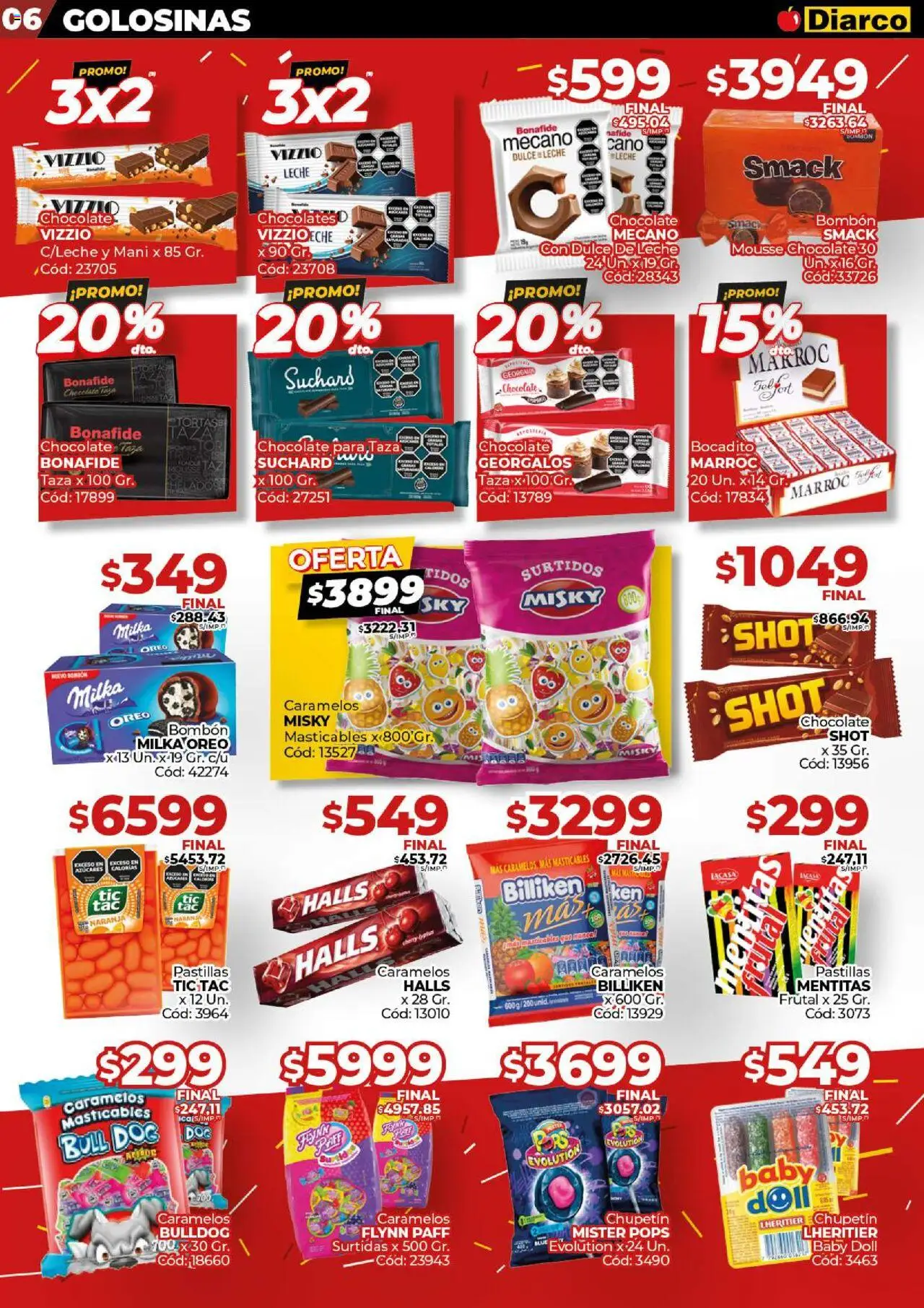 Diarco ofertas │ válido desde el 25.08.2025 | Página: 6 | Productos: Mani, Leche, Chocolate, Golosinas