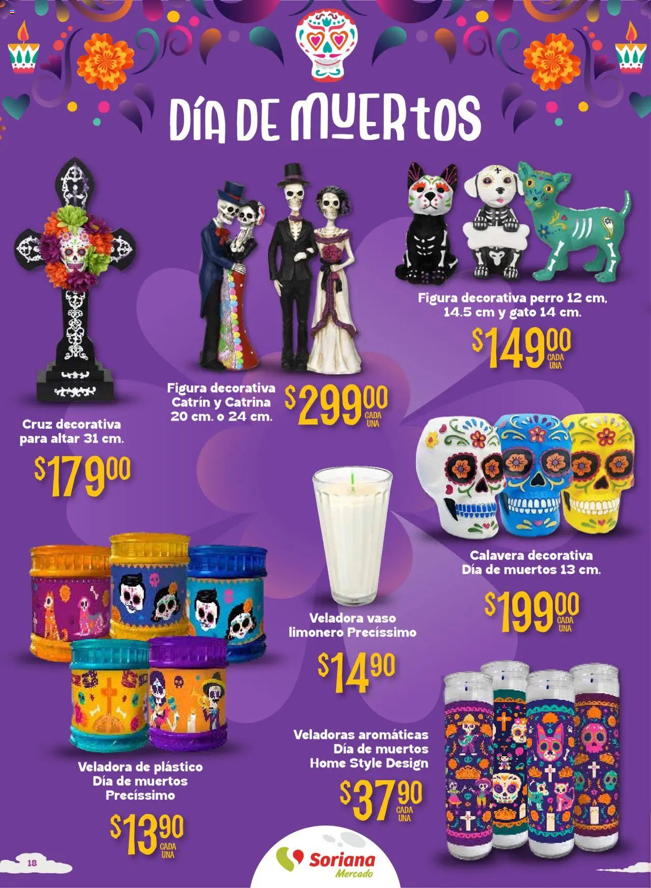 Nuevas ofertas de Soriana válidas en toda la República Mexicana desde el 25.09.2025. ¡Encuentra las mejores ofertas en Soriana - Halloween y Día de Muertos Mercado Nacional! | Página: 18