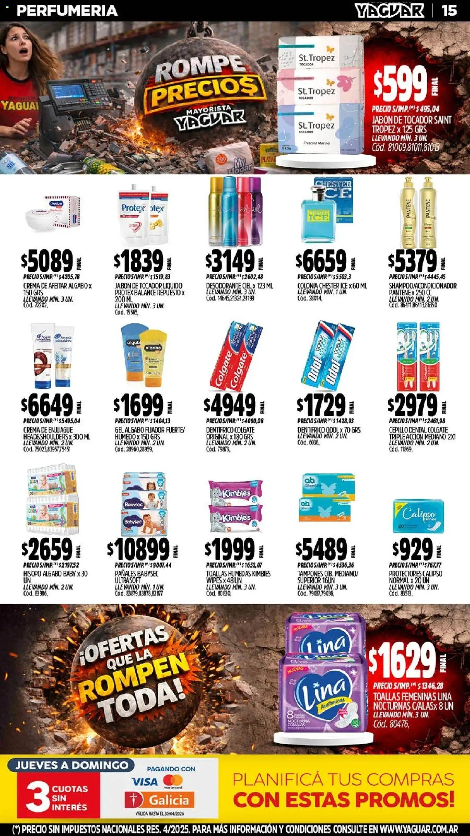 Yaguar - Oferta Semanal Chaco │ válido desde el 13.04.2026 | Página: 15 | Productos: Fijador, Jabón, Pañales, Crema