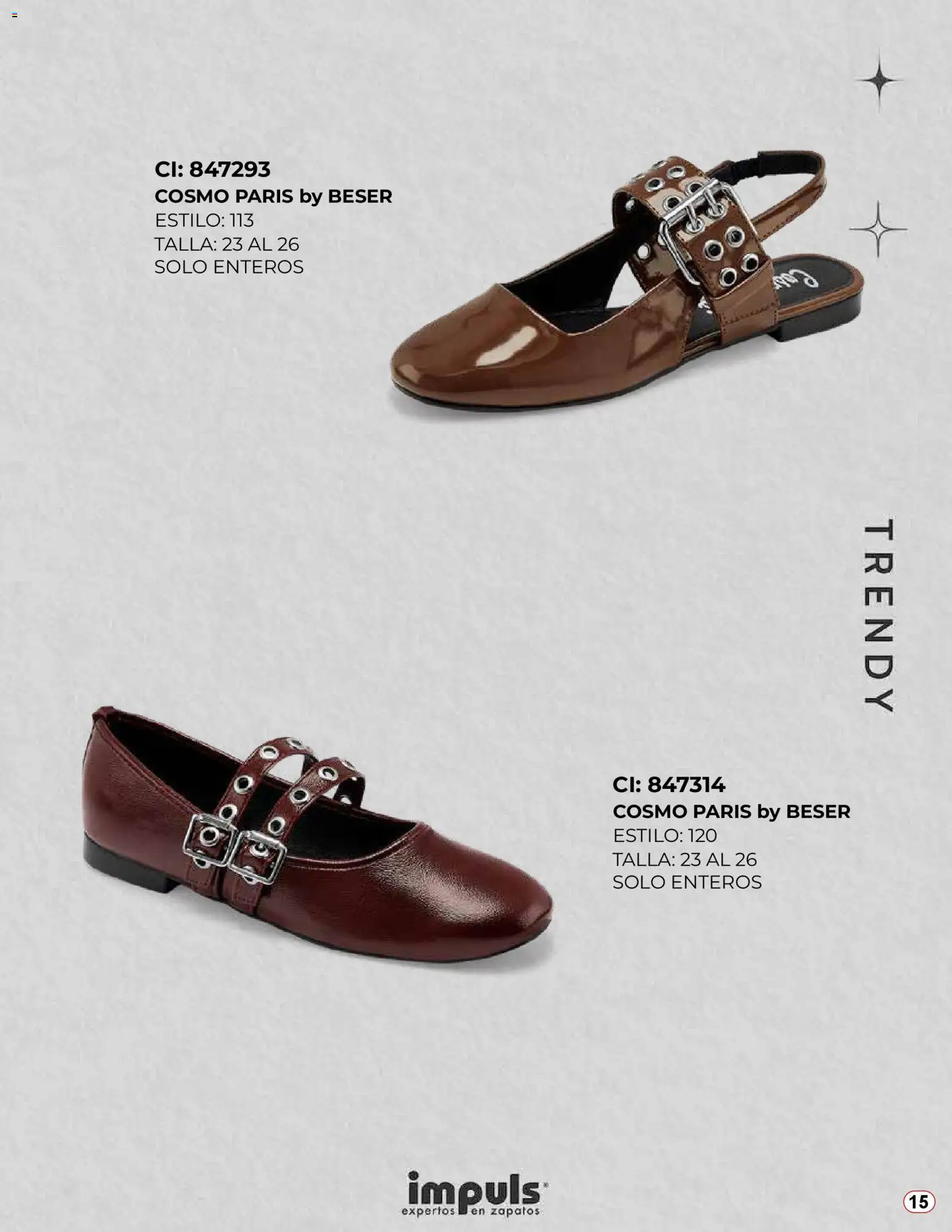 Nuevas ofertas de Impuls válidas en toda la República Mexicana desde el 04.11.2025. ¡Encuentra las mejores ofertas en Impuls catálogo Lo Más Trendy 2025! | Página: 15 | Productos: Zapatos