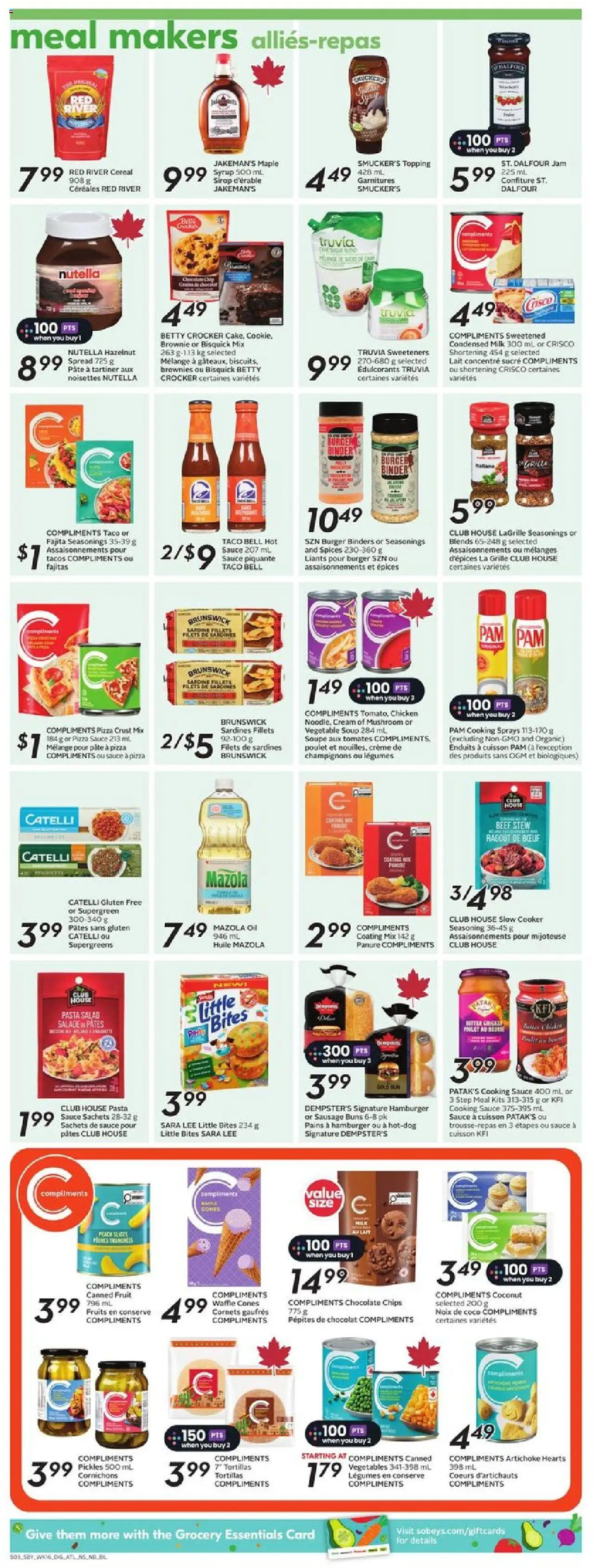 Sobeys flyer valid from 14.08.2025 | Page: 12 | Products: Cream, Salad, Milk, Chicken