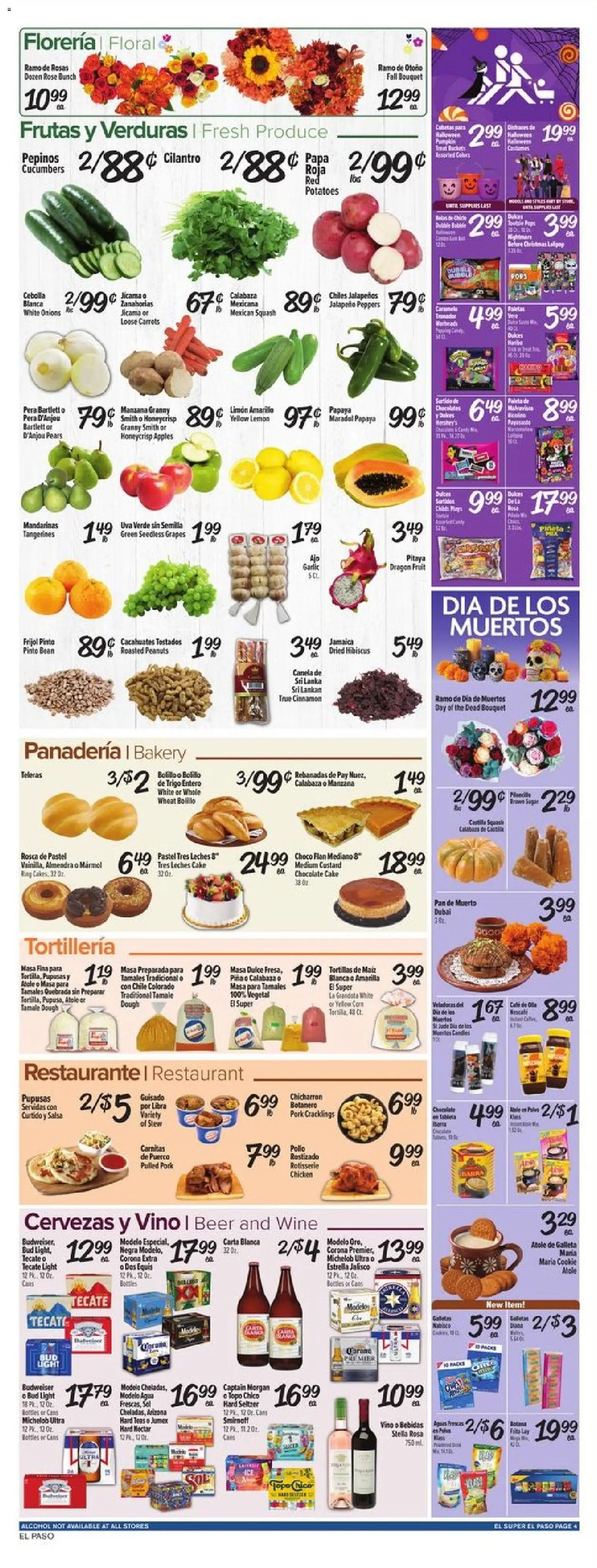 El Super Weekly Ad - TX - valid from 29.10.2025 | Page: 4 | Products: Bakery, Wine, Apples, Tangerines