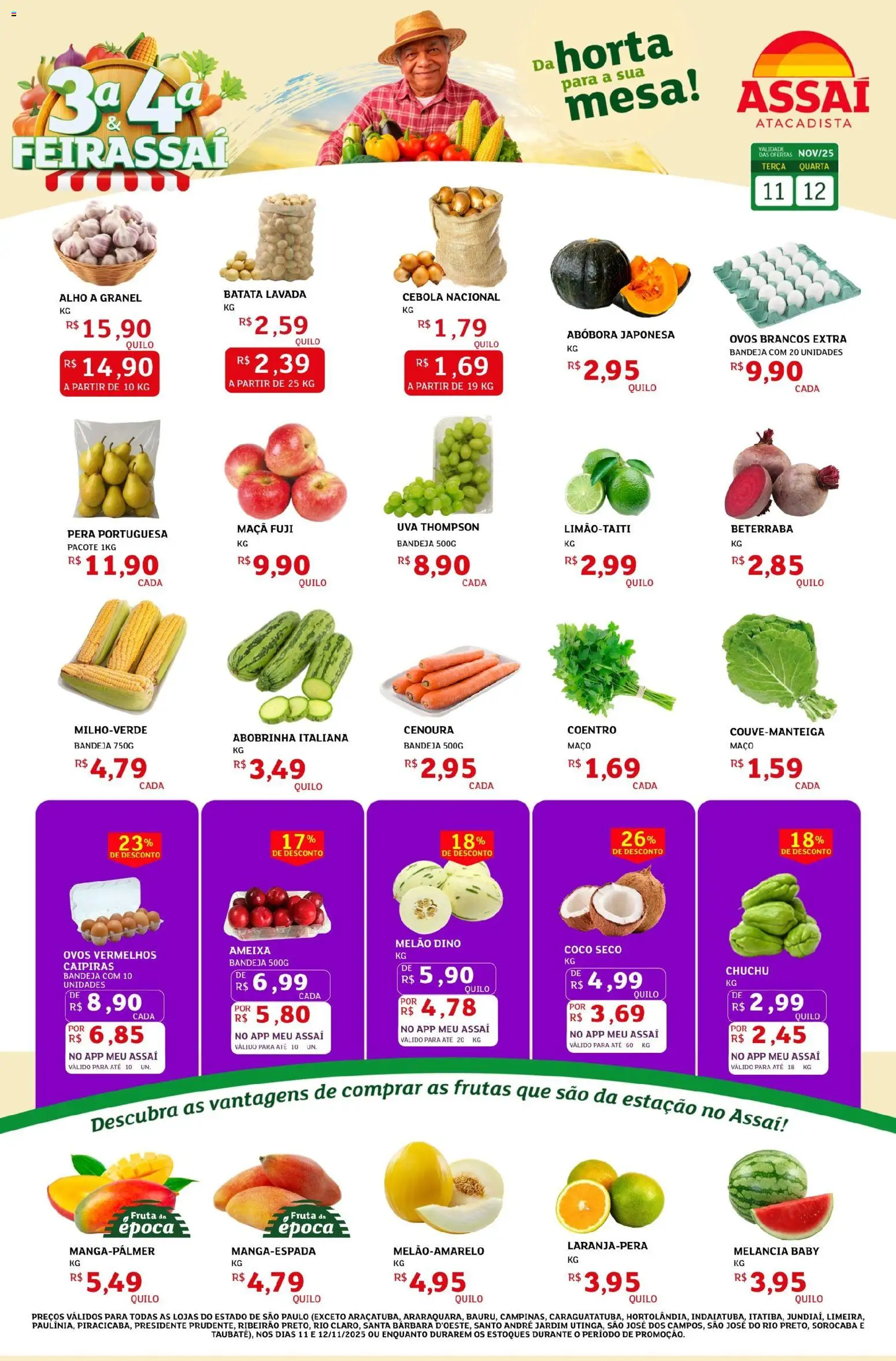 Assaí Atacadista Folheto - válido de 11.11.2025 | Página: 1 | Produtos: Coco, Melão, Abóbora, Cenoura