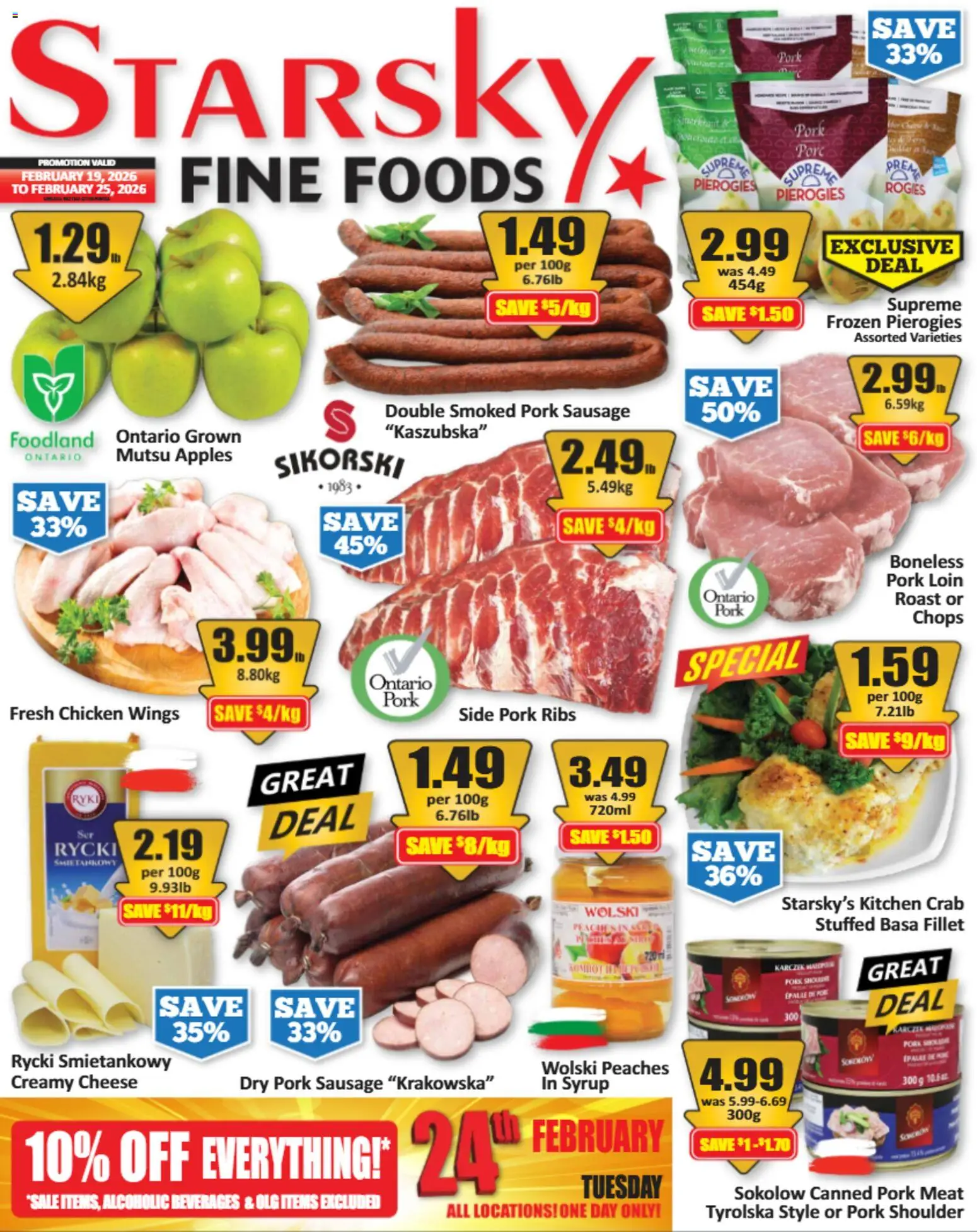 Starsky flyer valid from 19.02.2026 | Page: 1 | Products: Chicken wings, Cheese, Chicken, Apples