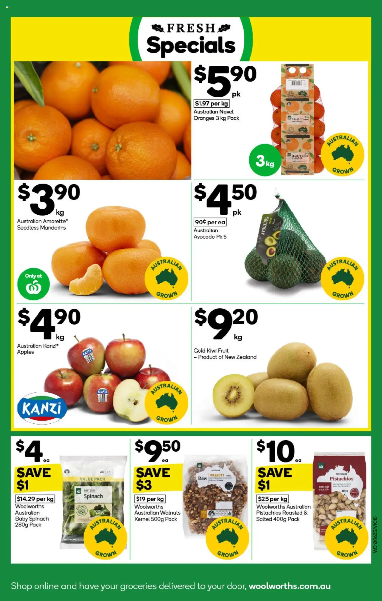 Woolworths catalogue - valid from 18.06.2025 | Page: 15 | Products: Apples, Oranges, Avocado, Spinach