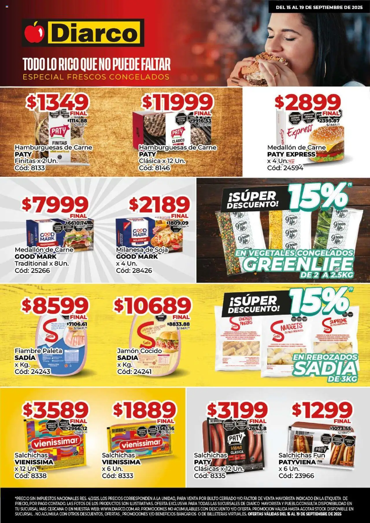 Diarco - Especial Quickfood │ válido desde el 15.09.2025 | Página: 1 | Productos: Milanesa, Jamón cocido, Paleta, Jamón
