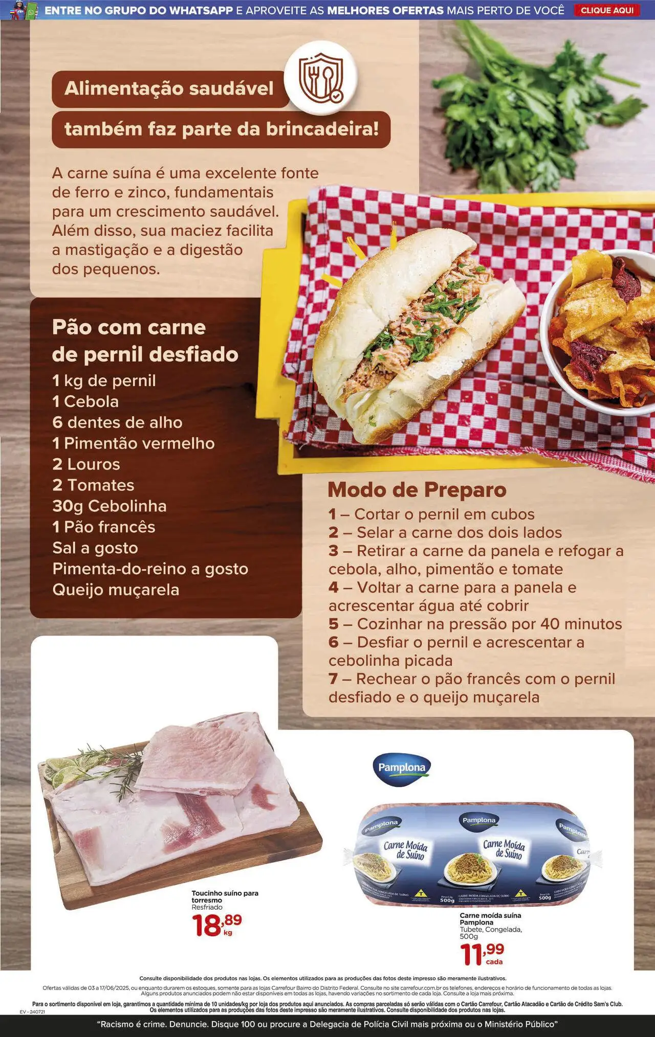 Carrefour Bairro Folheto - válido de 03.06.2025 | Página: 3 | Produtos: Ferro, Queijo, Muçarela, Carne