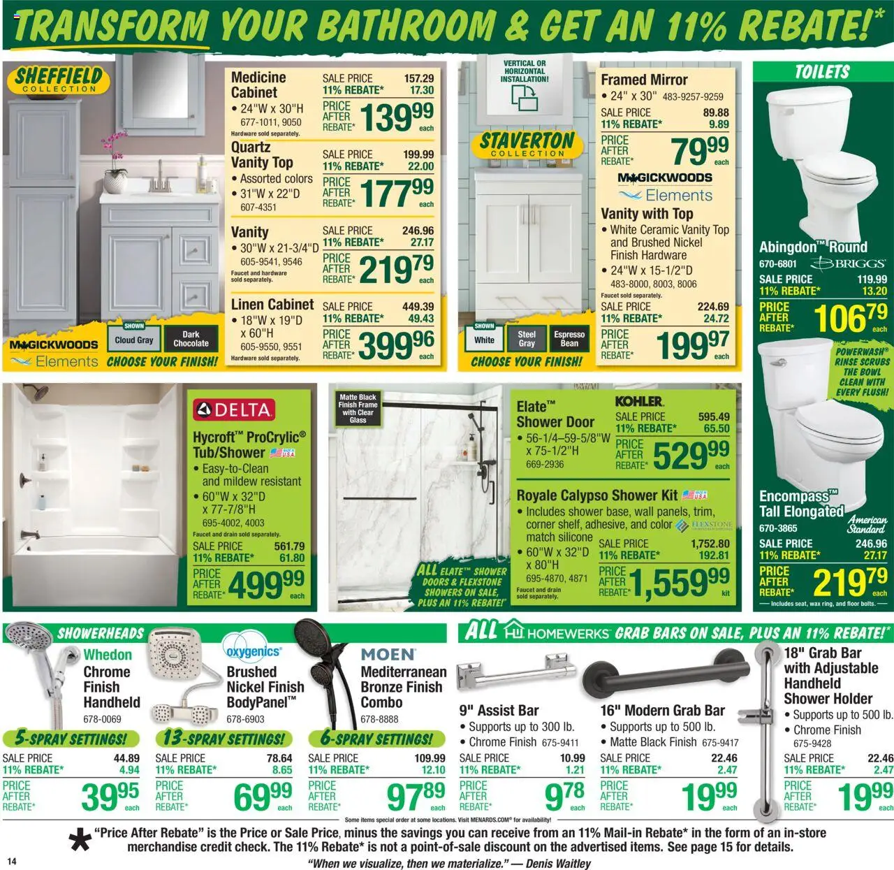 Menards - Weekly Ad - valid from 10.09.2025 | Page: 22 | Products: Shower, Mirror, Chocolate, Shower Door